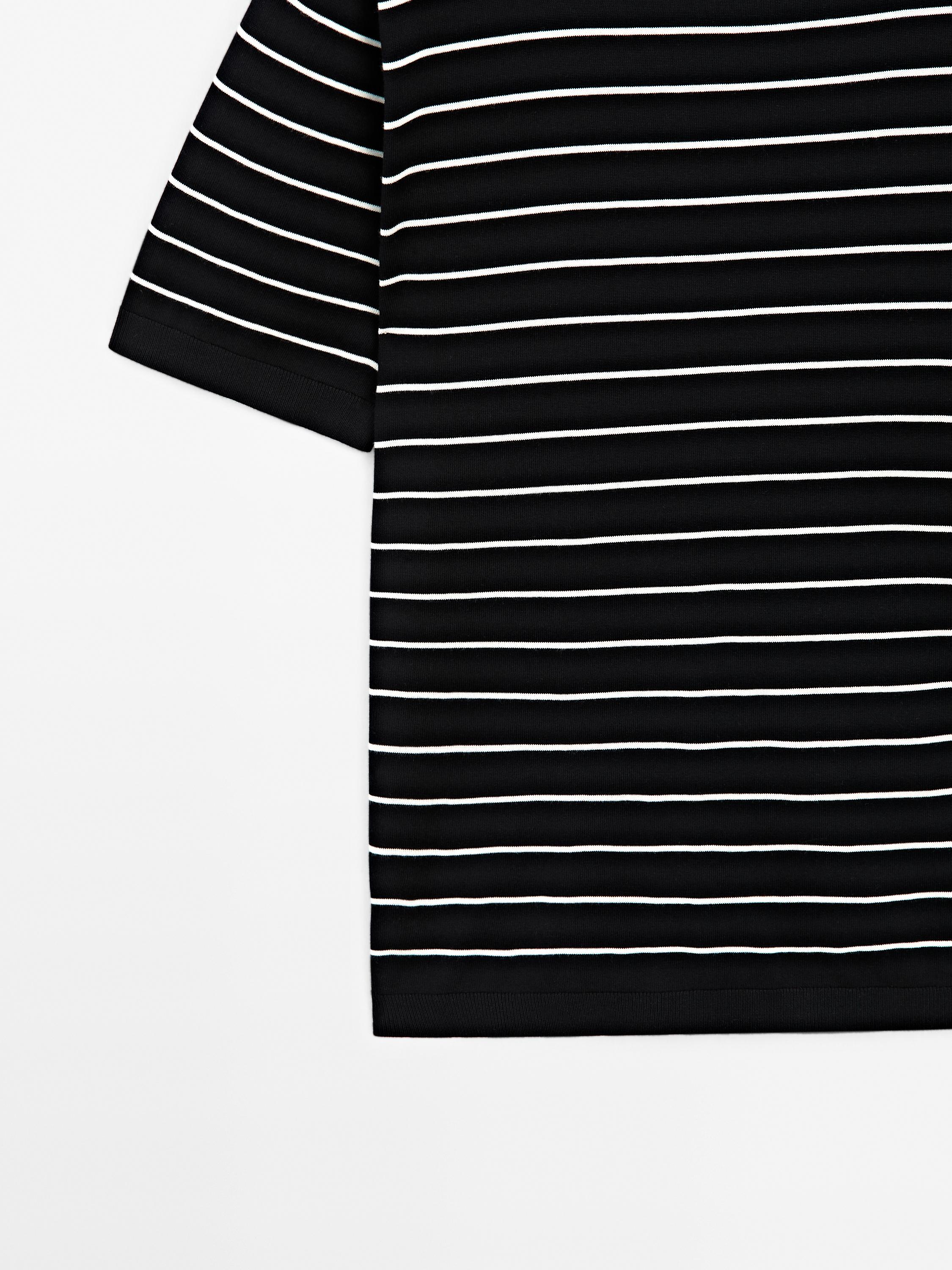 100% cotton striped knit T-shirt