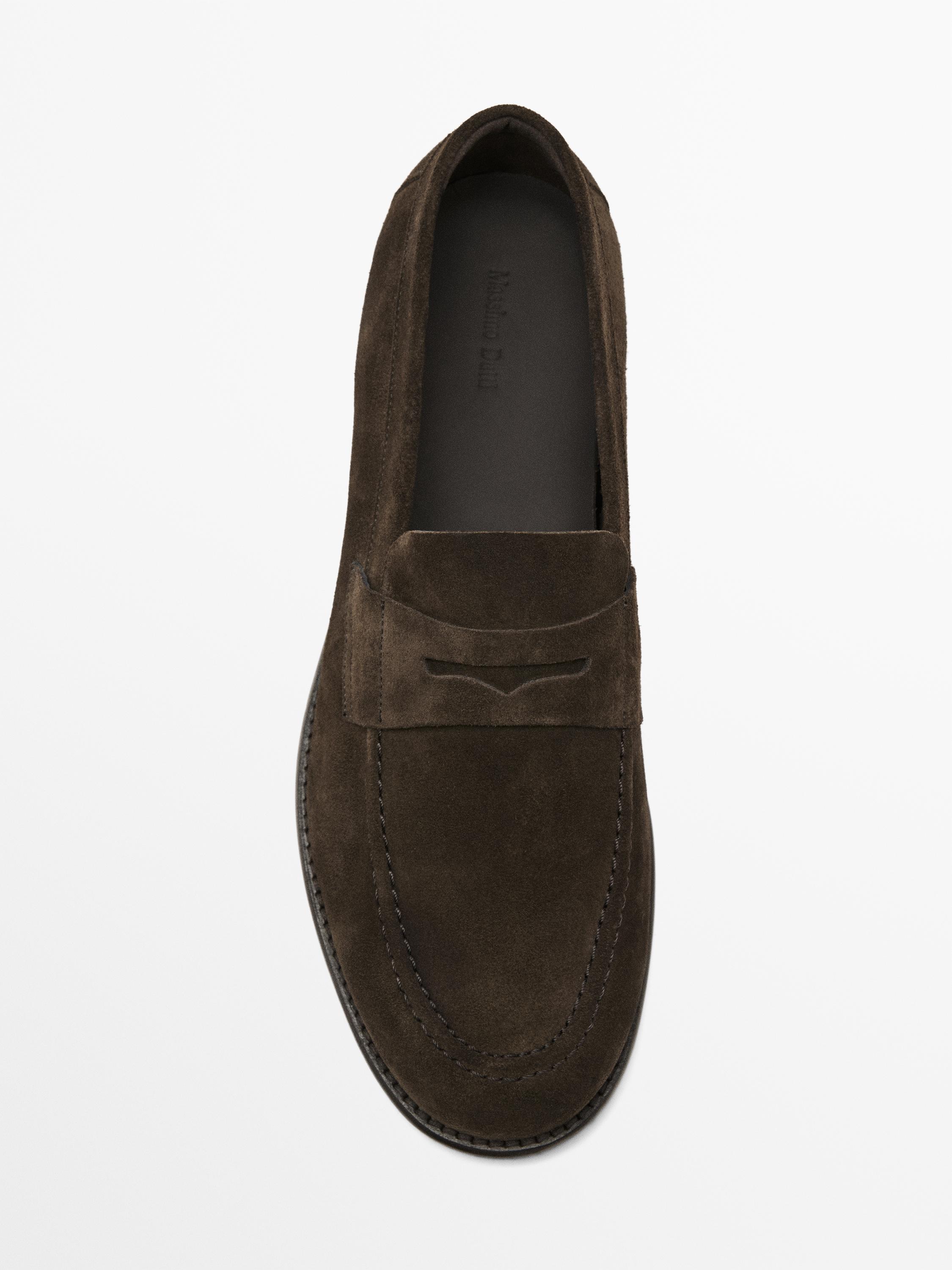 Split leather loafers
