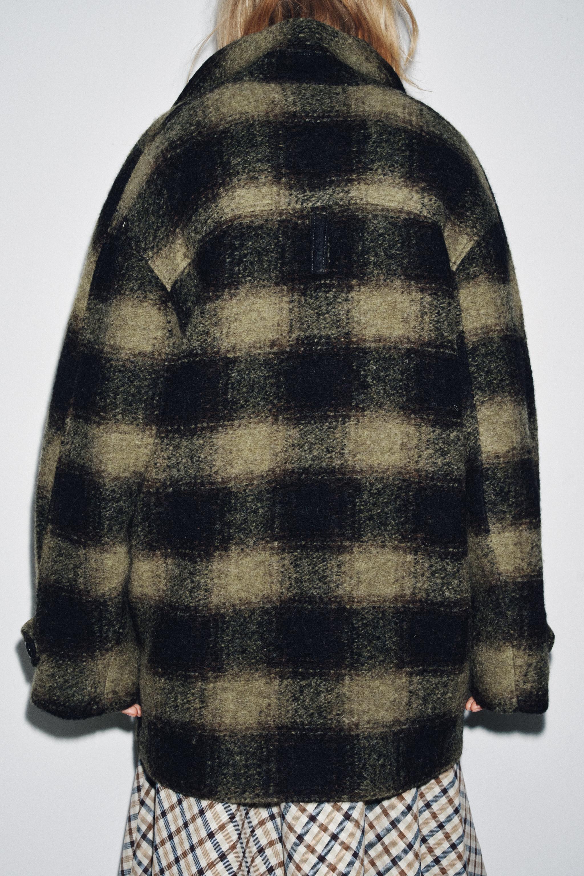 PLAID WOOL BLEND COAT ZW COLLECTION LIMITED EDITION