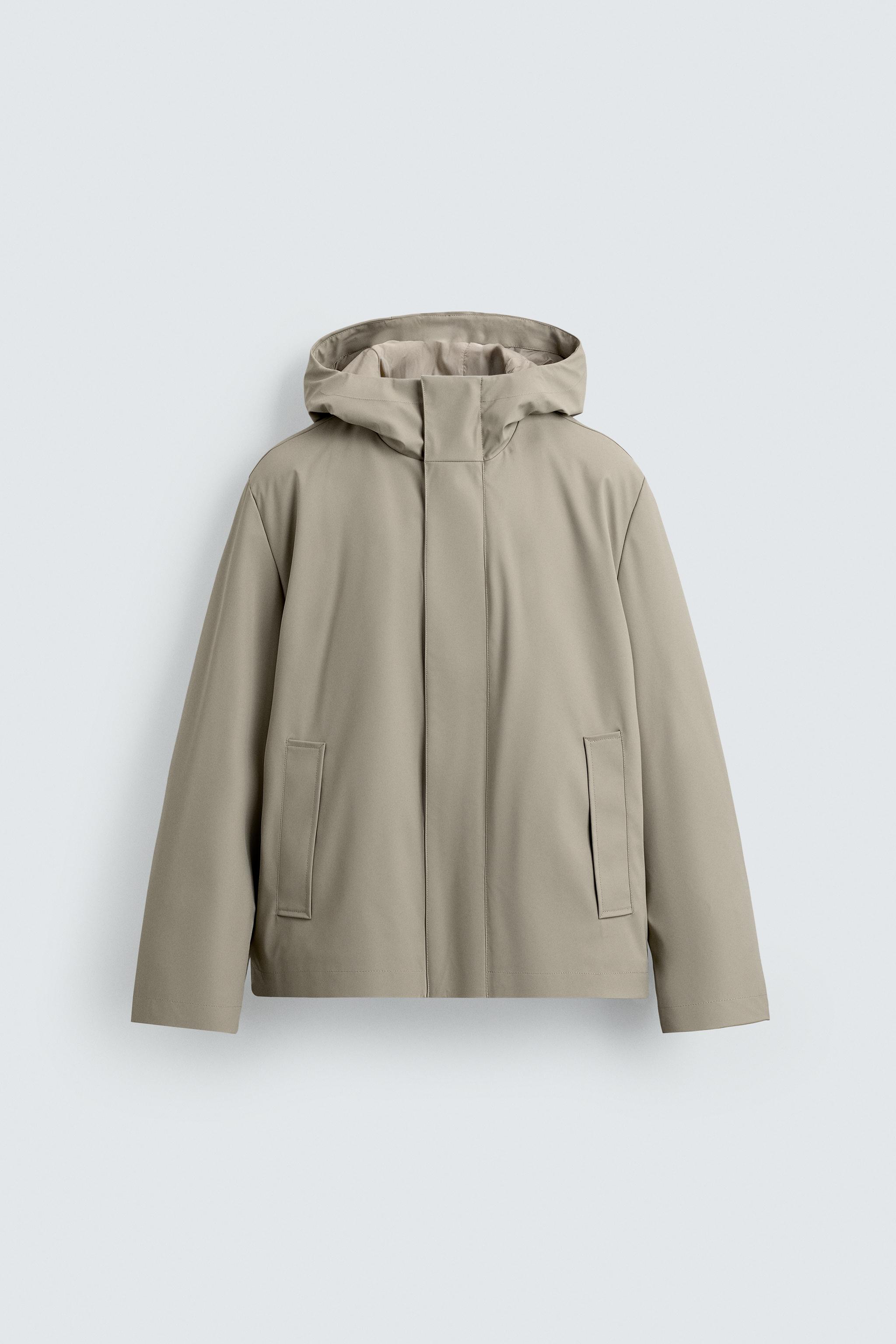 RUBBERIZED EFFECT PARKA WITH HOODIE