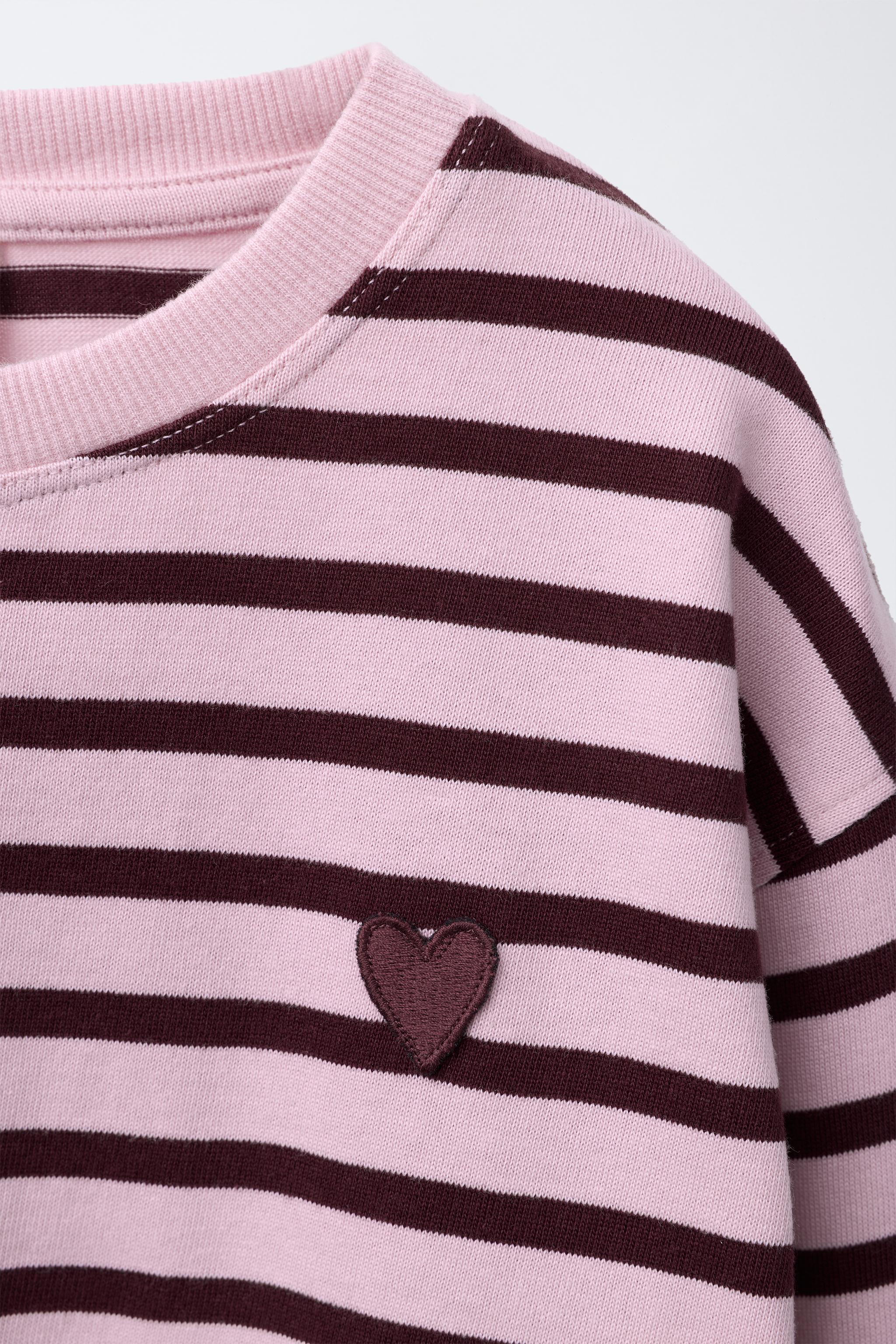 STRIPED HEART PATCH T-SHIRT
