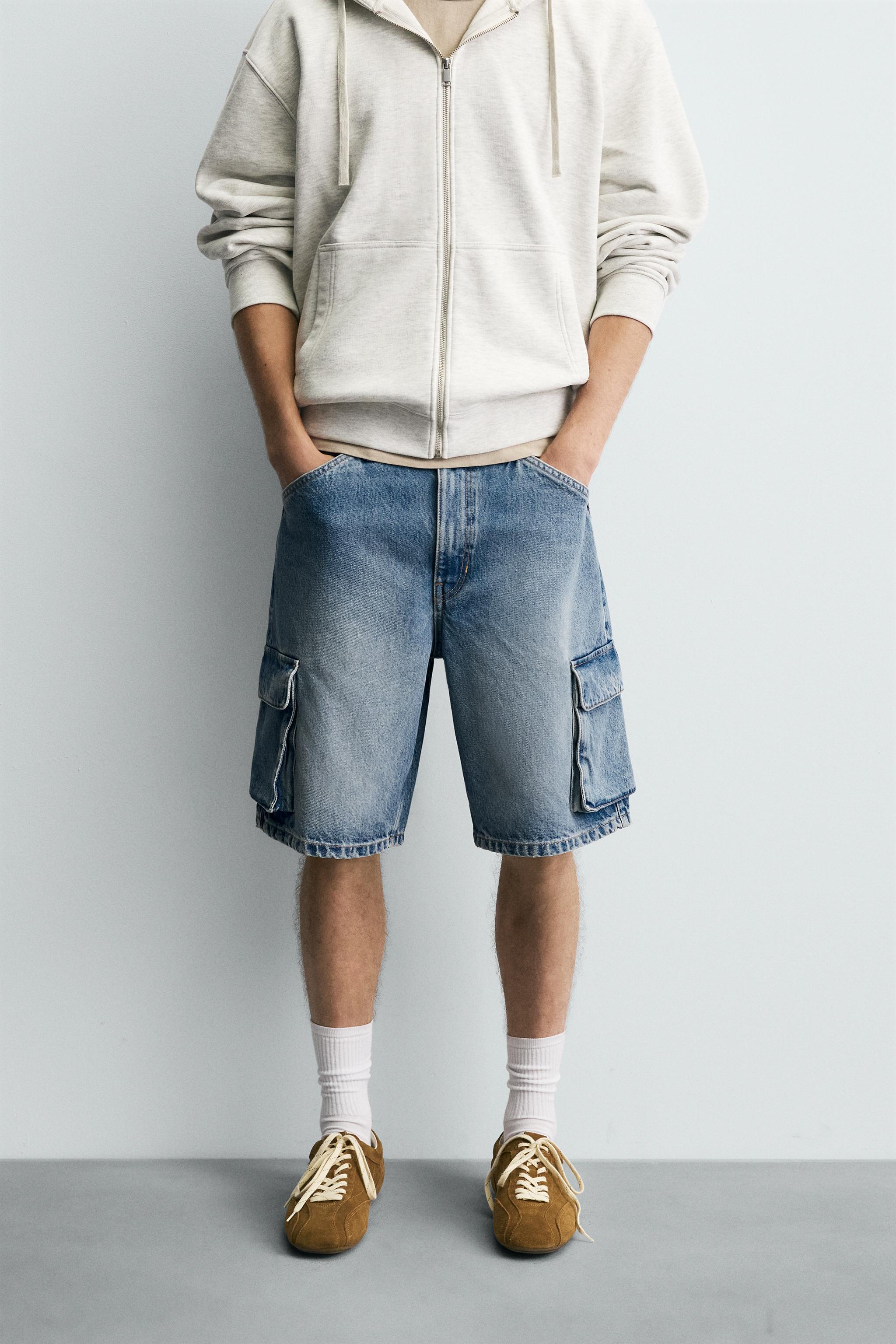 CARGO DENIM SHORTS