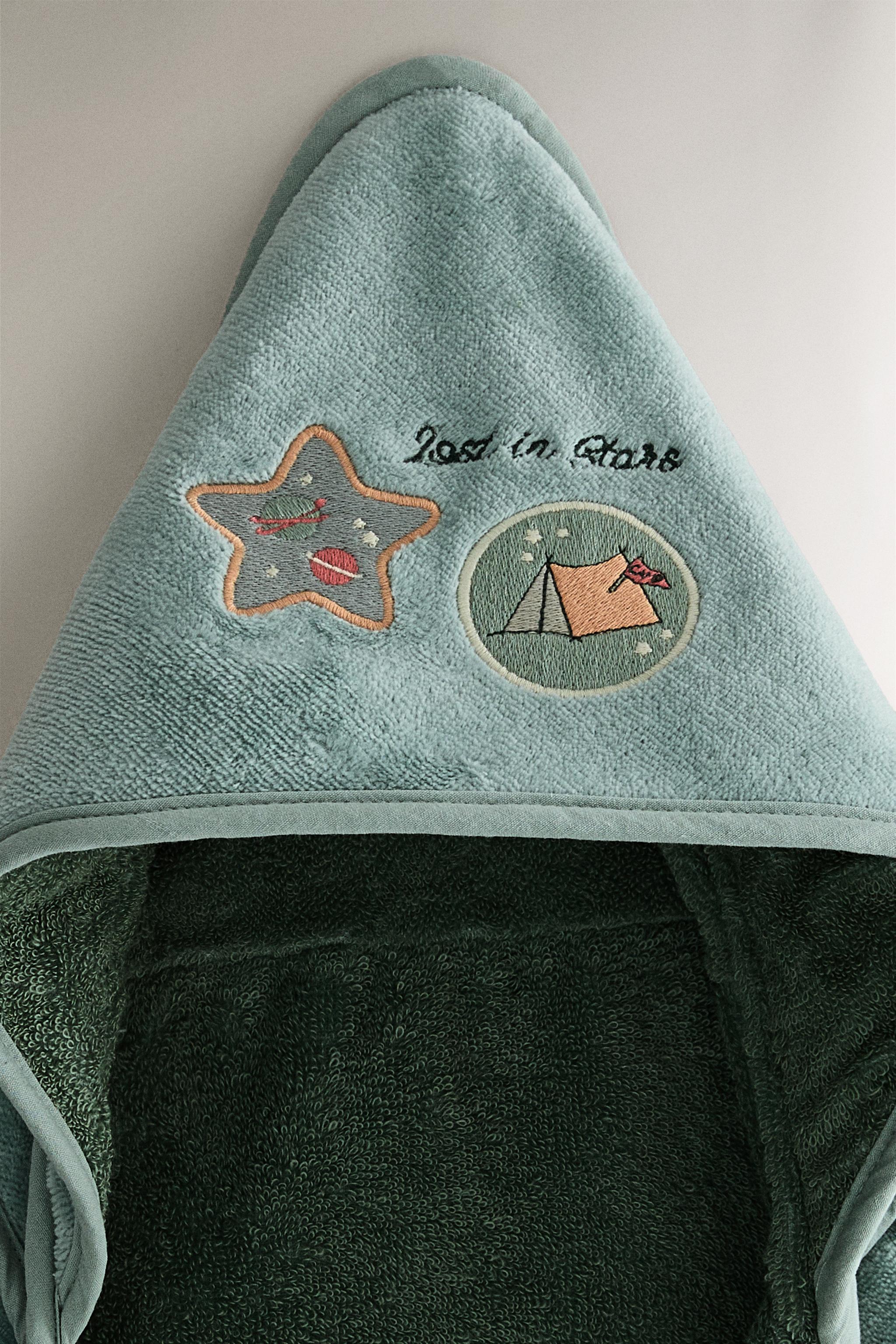 HOODED BABY BATH SPACE TOWEL