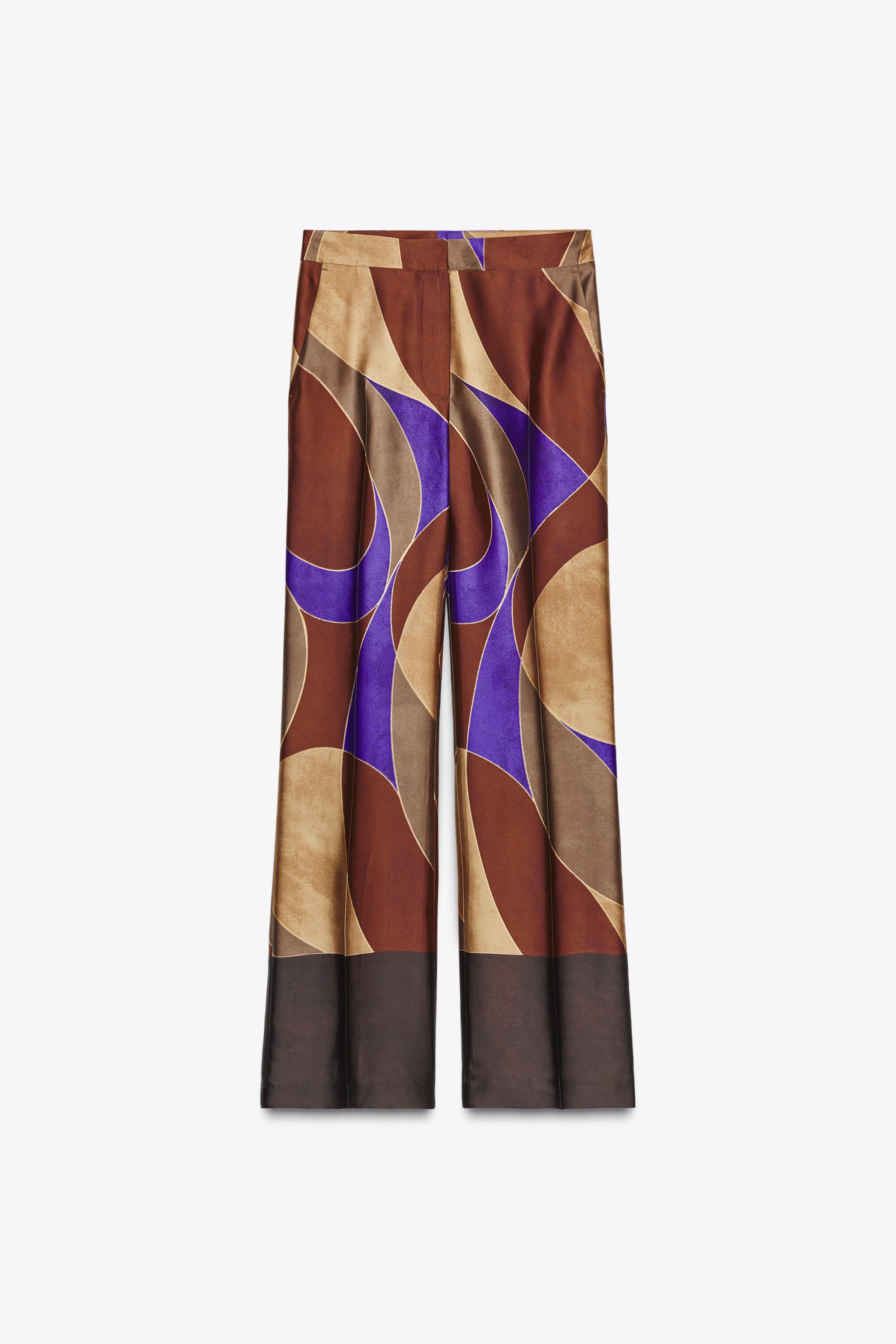 PRINTED SATIN PANTS
