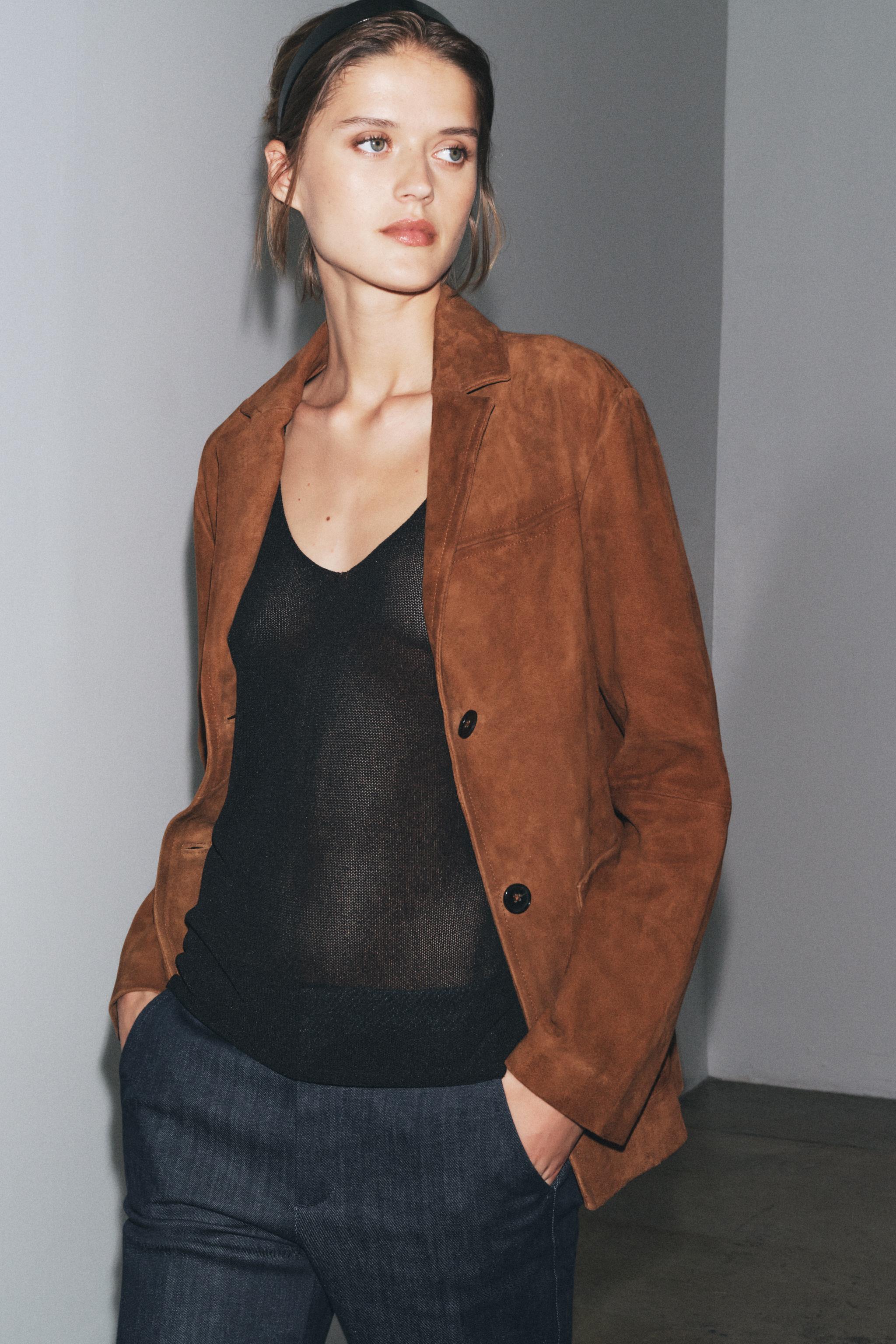 100% SUEDE OVERSIZE BLAZER ZW COLLECTION LIMITED EDITION