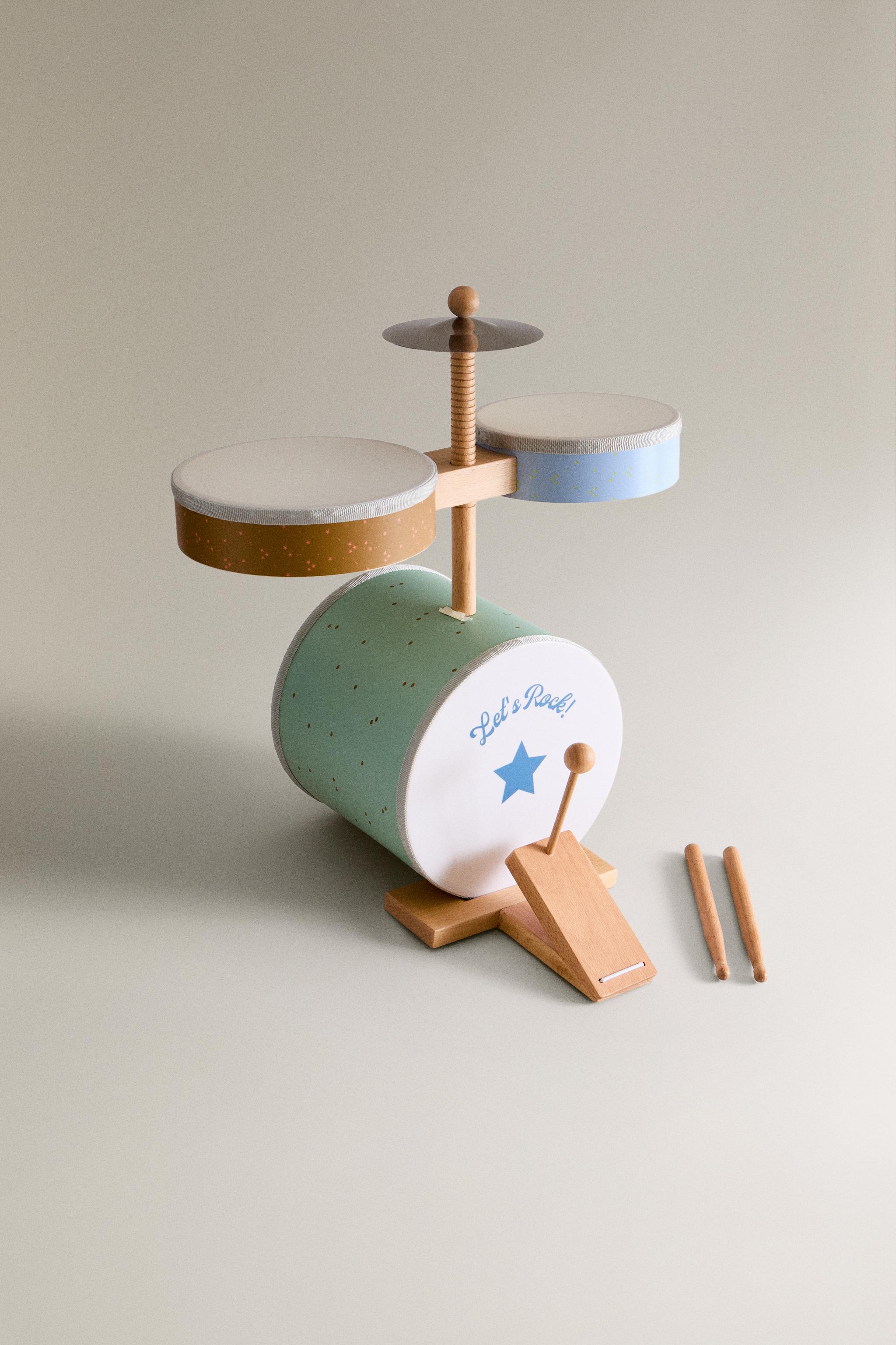 CHILDREN'S TOY WOODEN DRUM KIT
