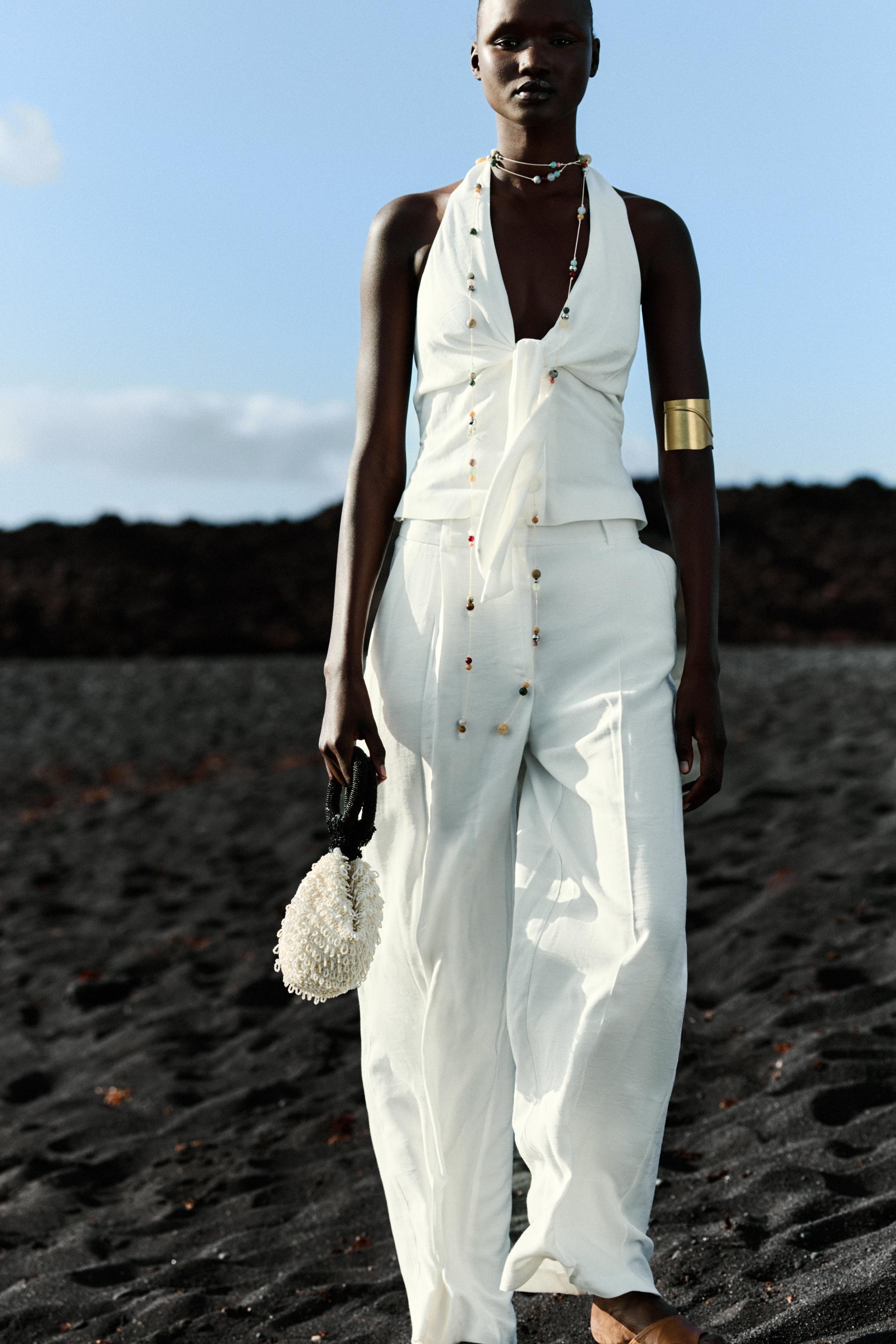 PLEATED WIDE LEG PANTS