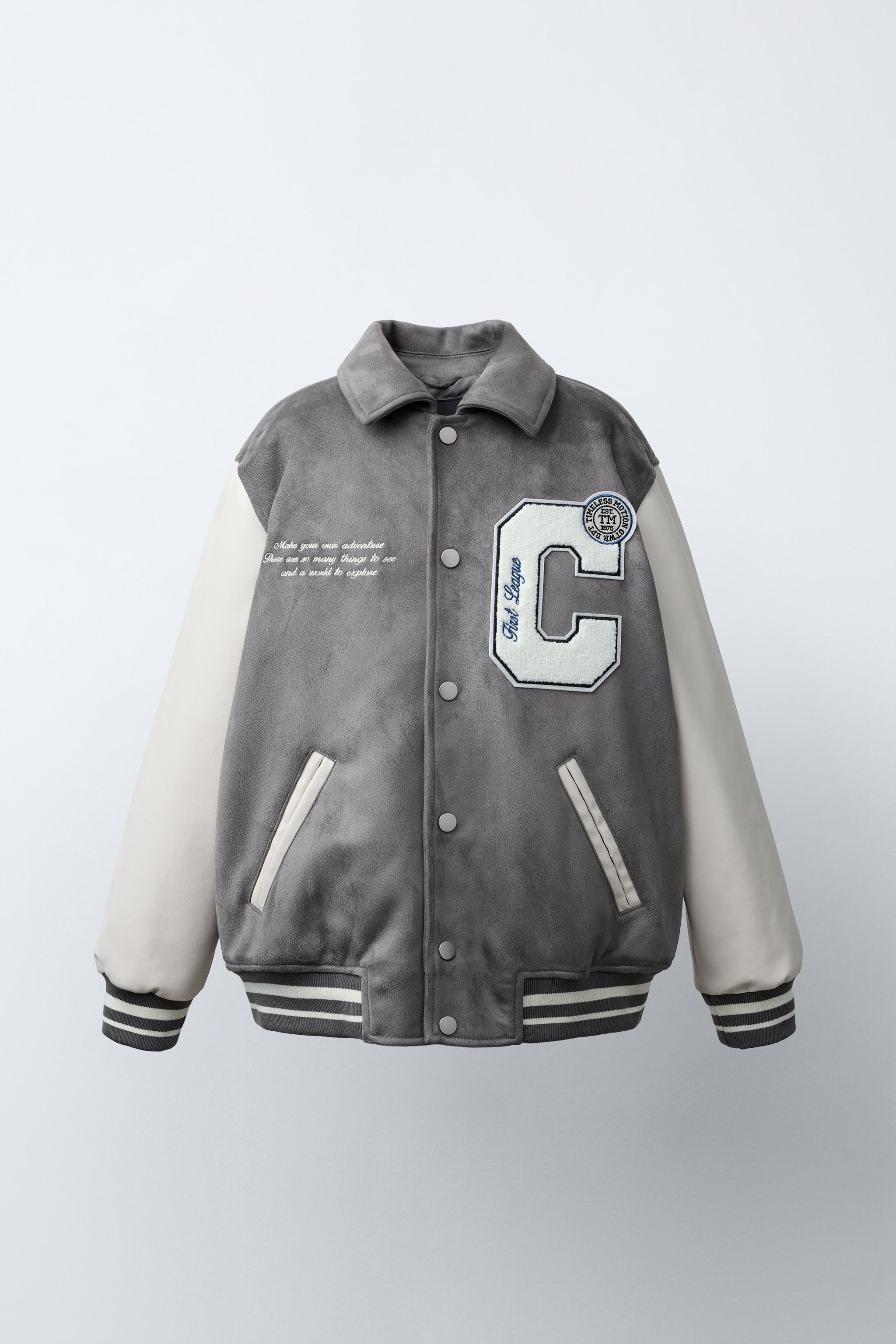 FAUX SUEDE COMBINATION BOMBER JACKET