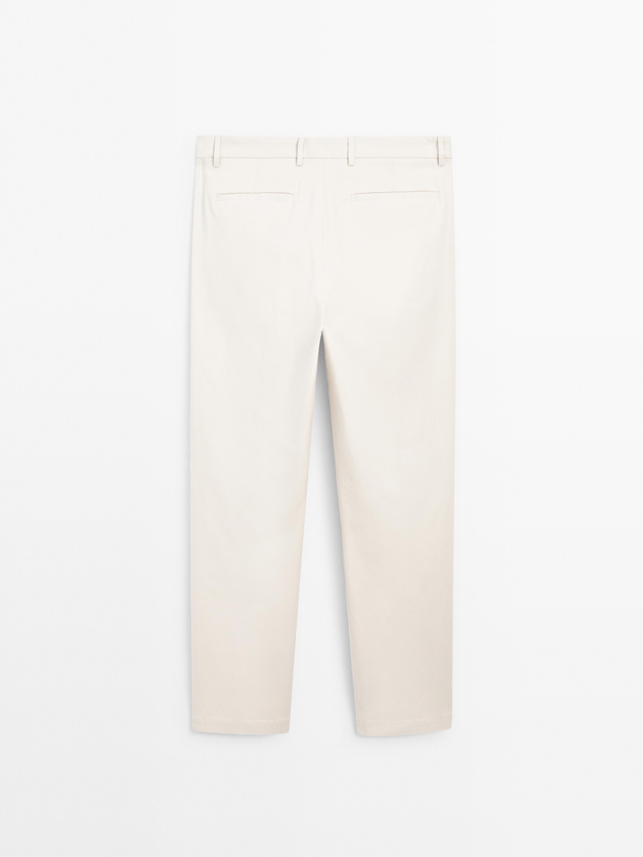 Slim fit textured trousers