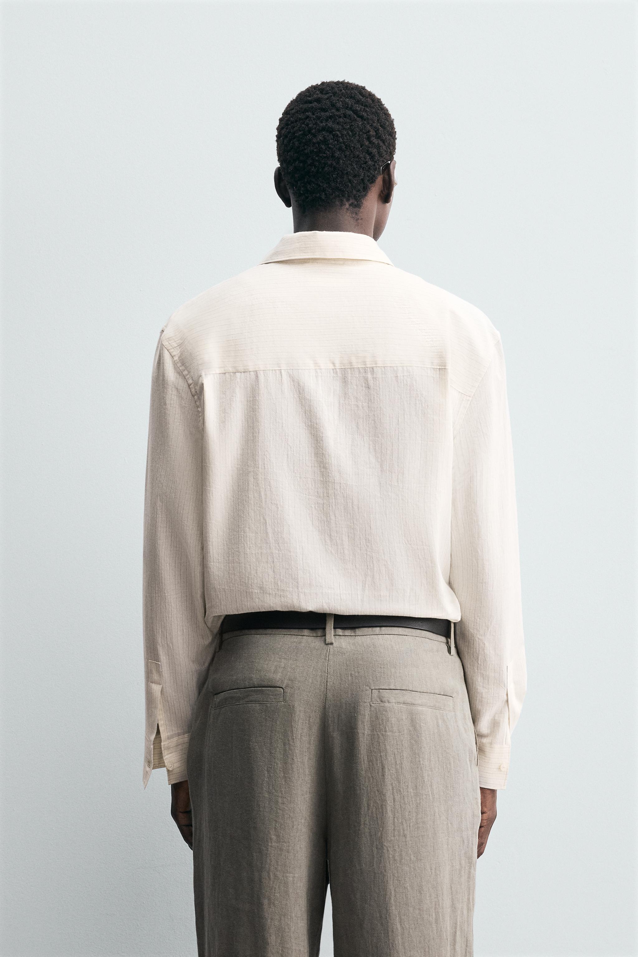 STRIPED COTTON VISCOSE SHIRT