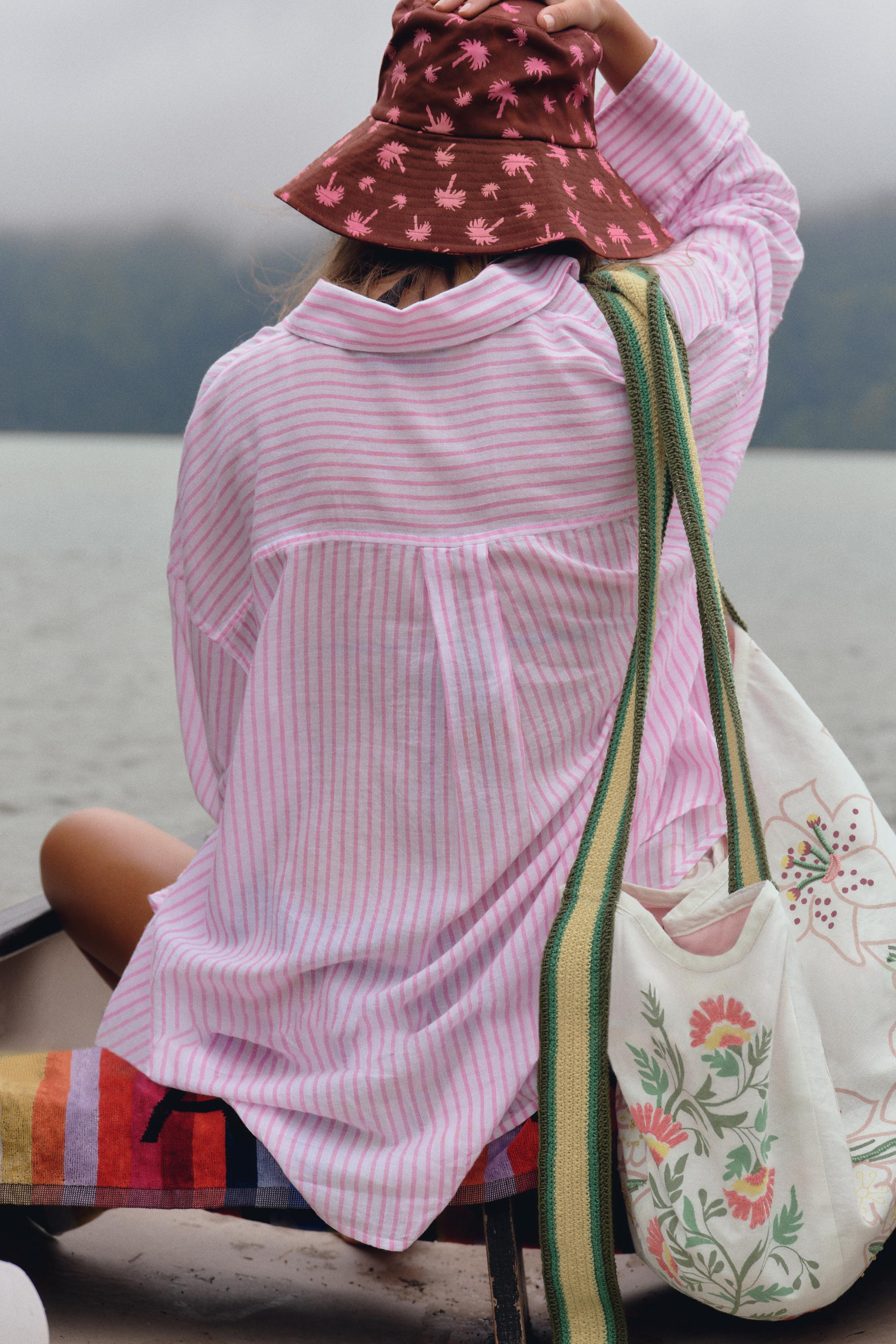 STRIPED GAUZE OVERSIZED SHIRT