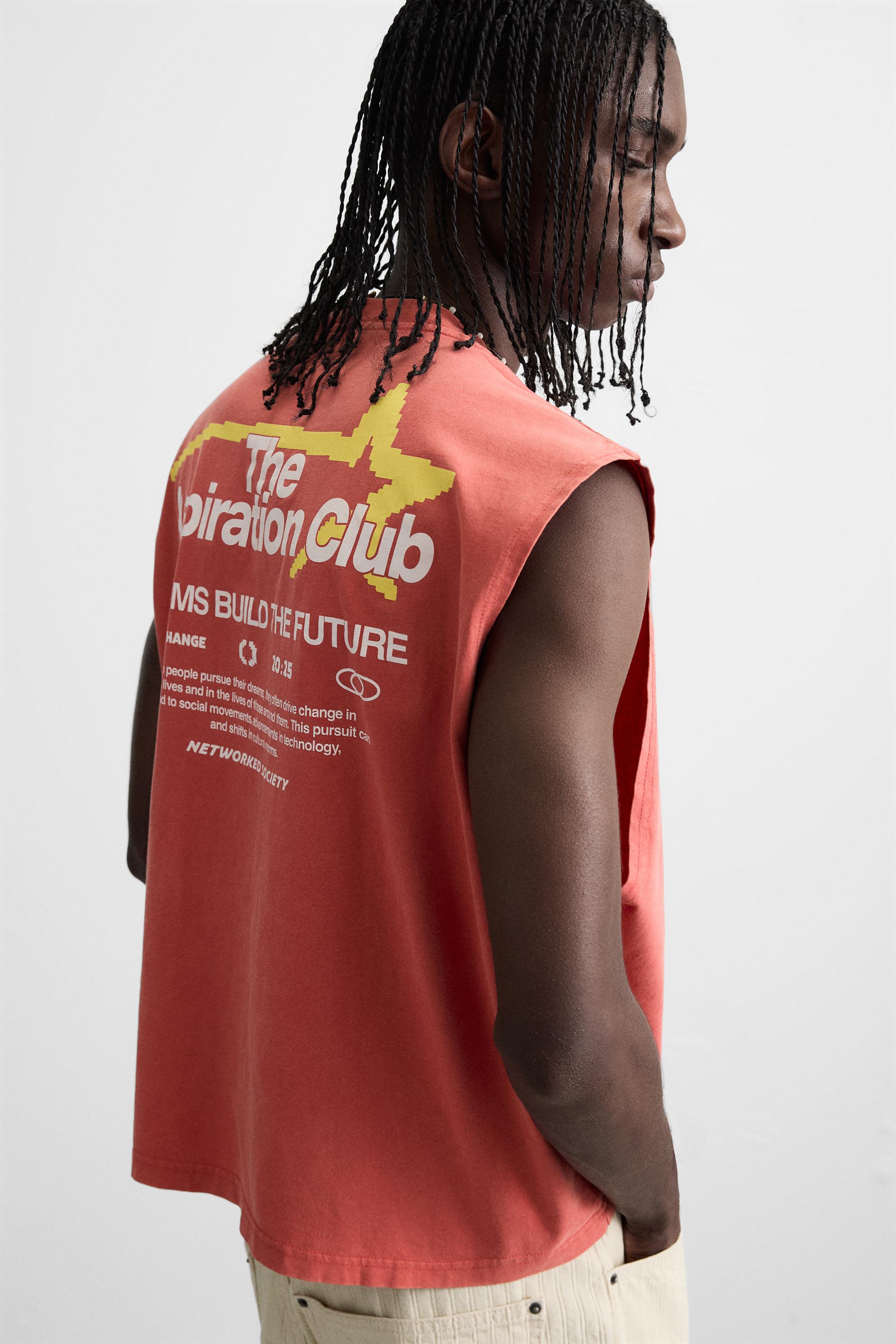 CONTRAST PRINT KNIT TANK TOP