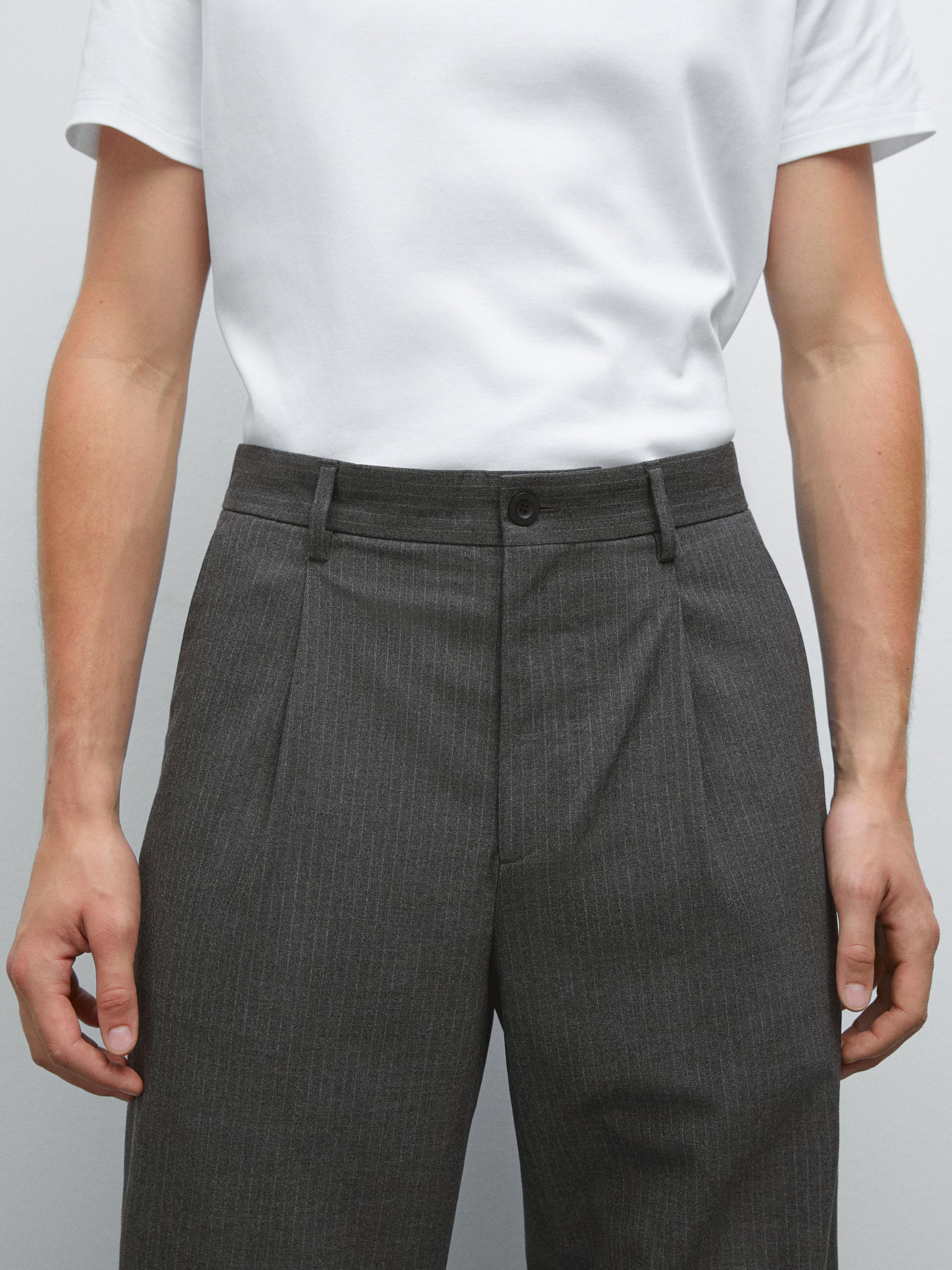 Relaxed fit pinstripe trousers