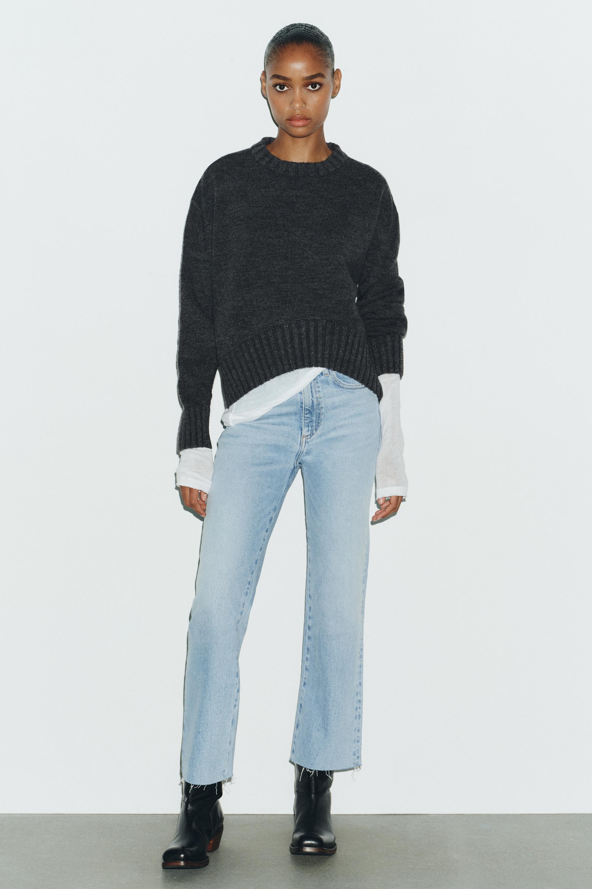 TRF HIGH-WAISTED CROPPED FLARE JEANS