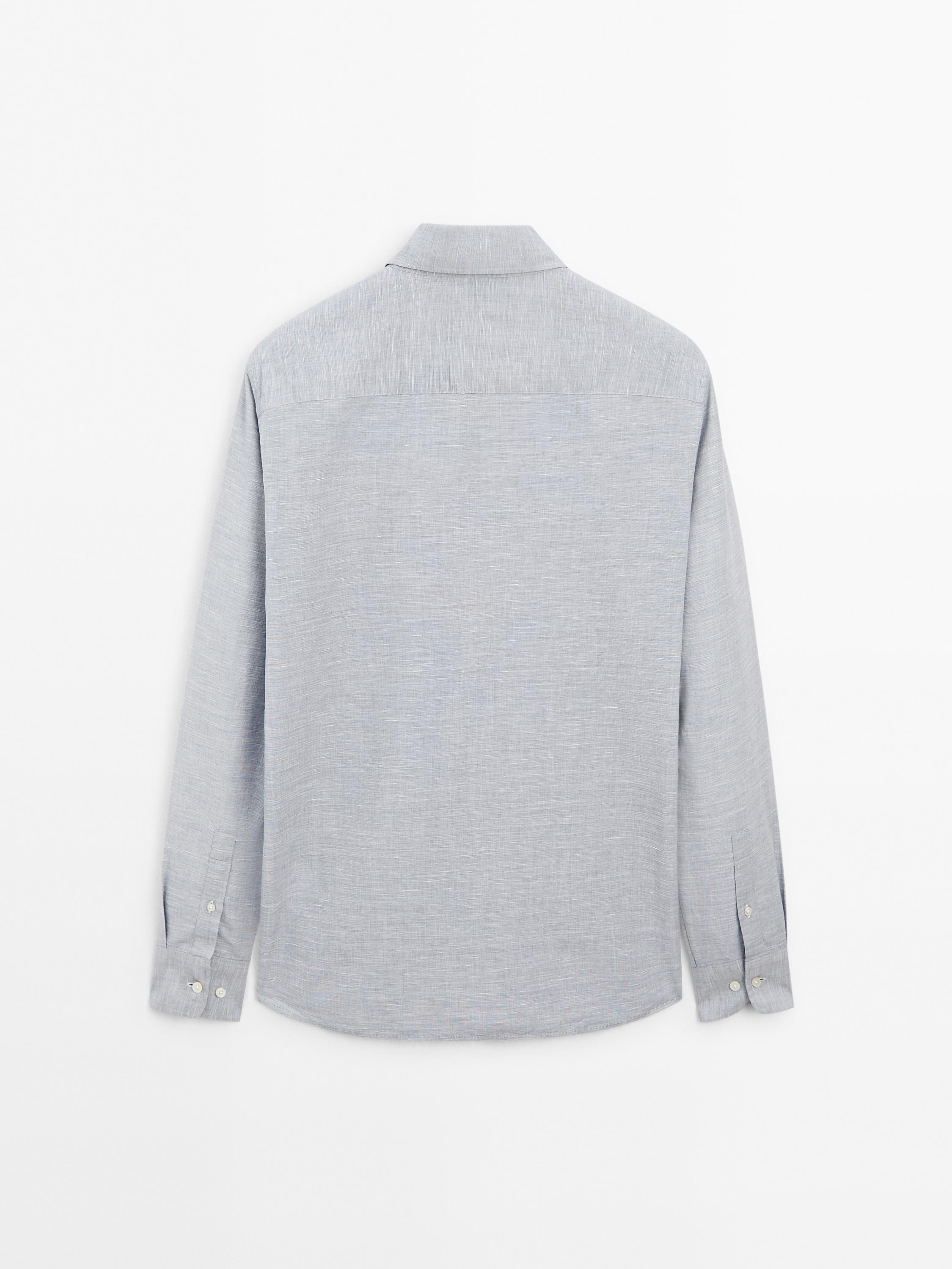 Regular fit flecked shirt