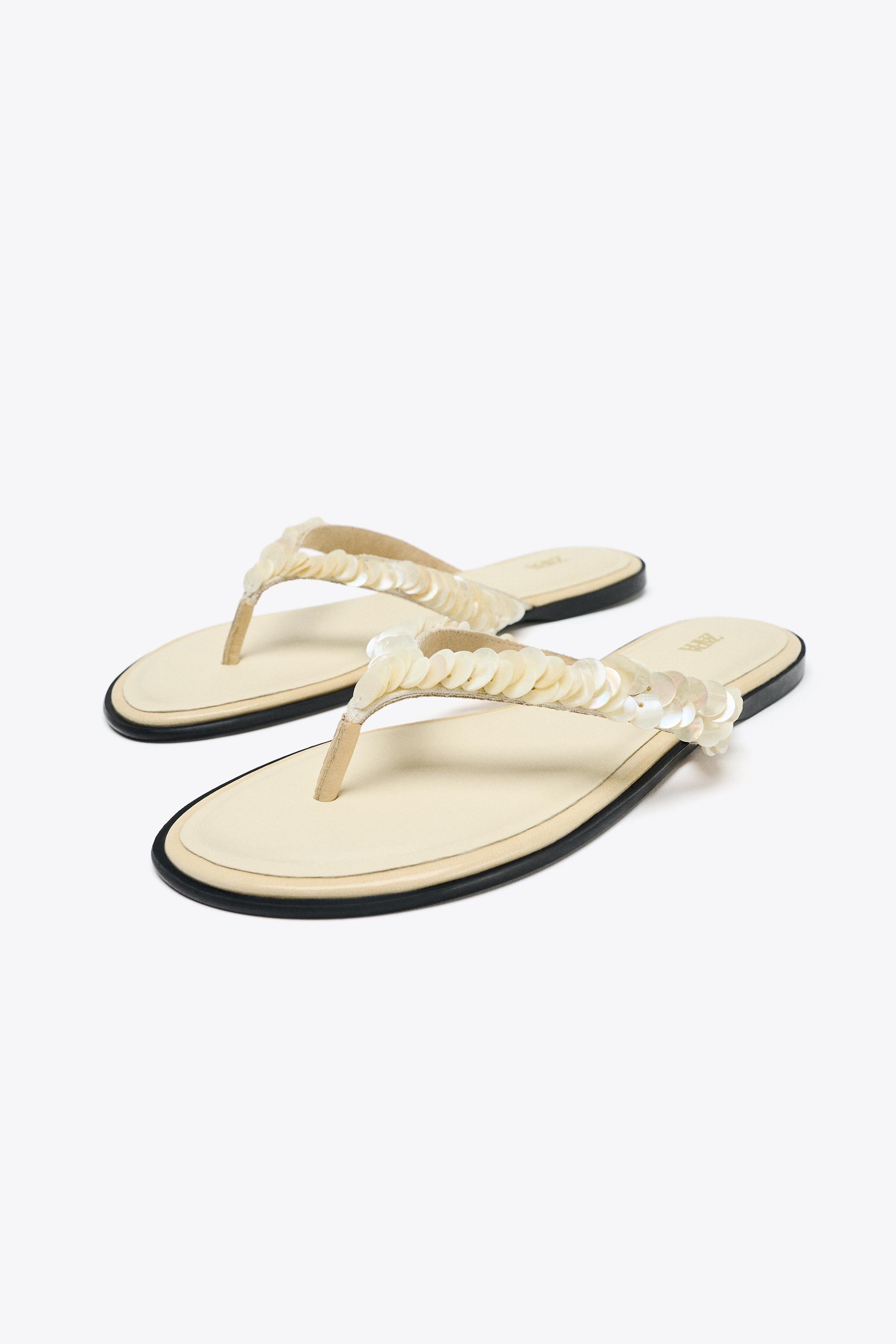 BEADED STRAP SANDALS