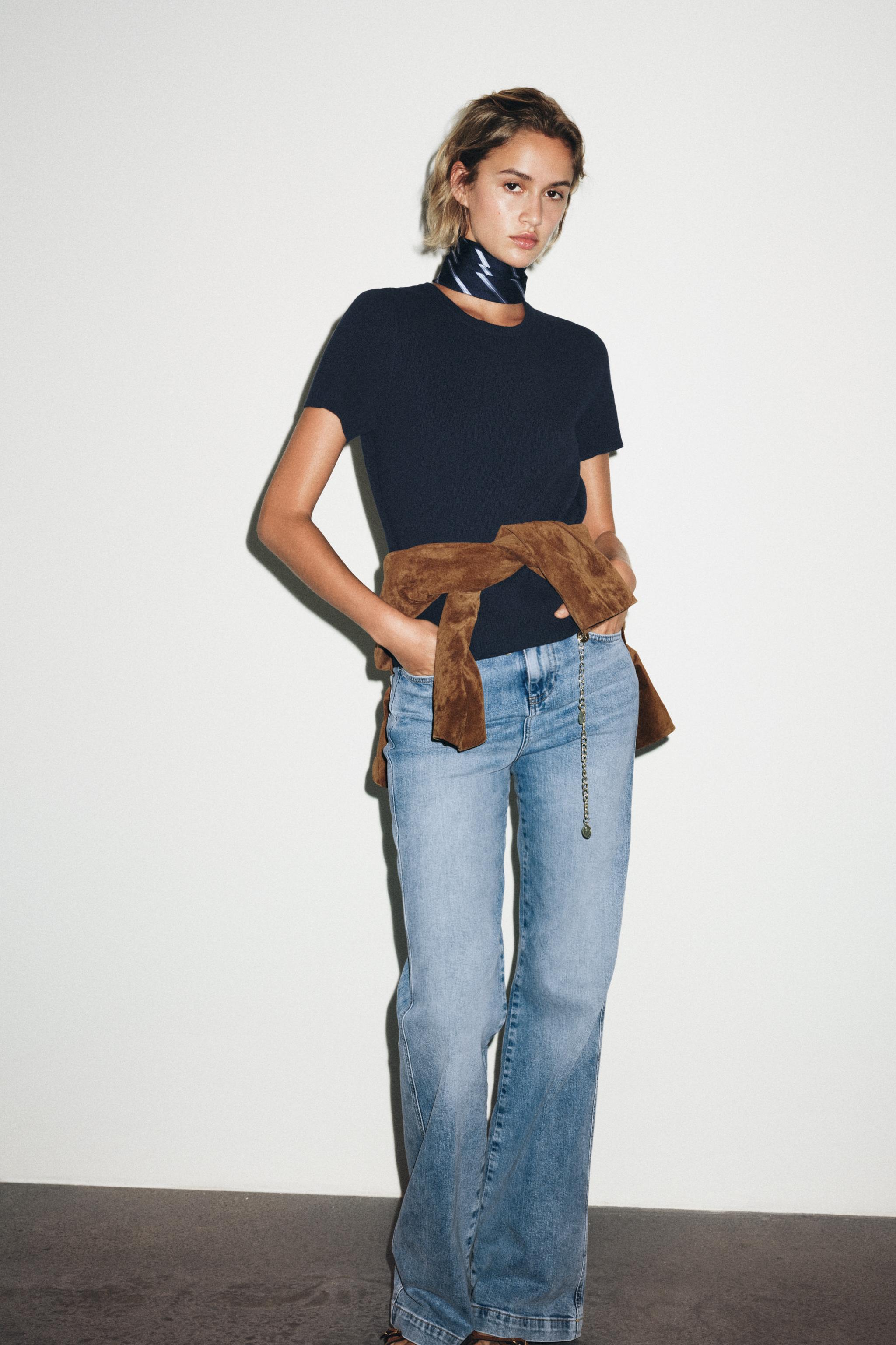 SHORT SLEEVE BASIC KNIT TOP