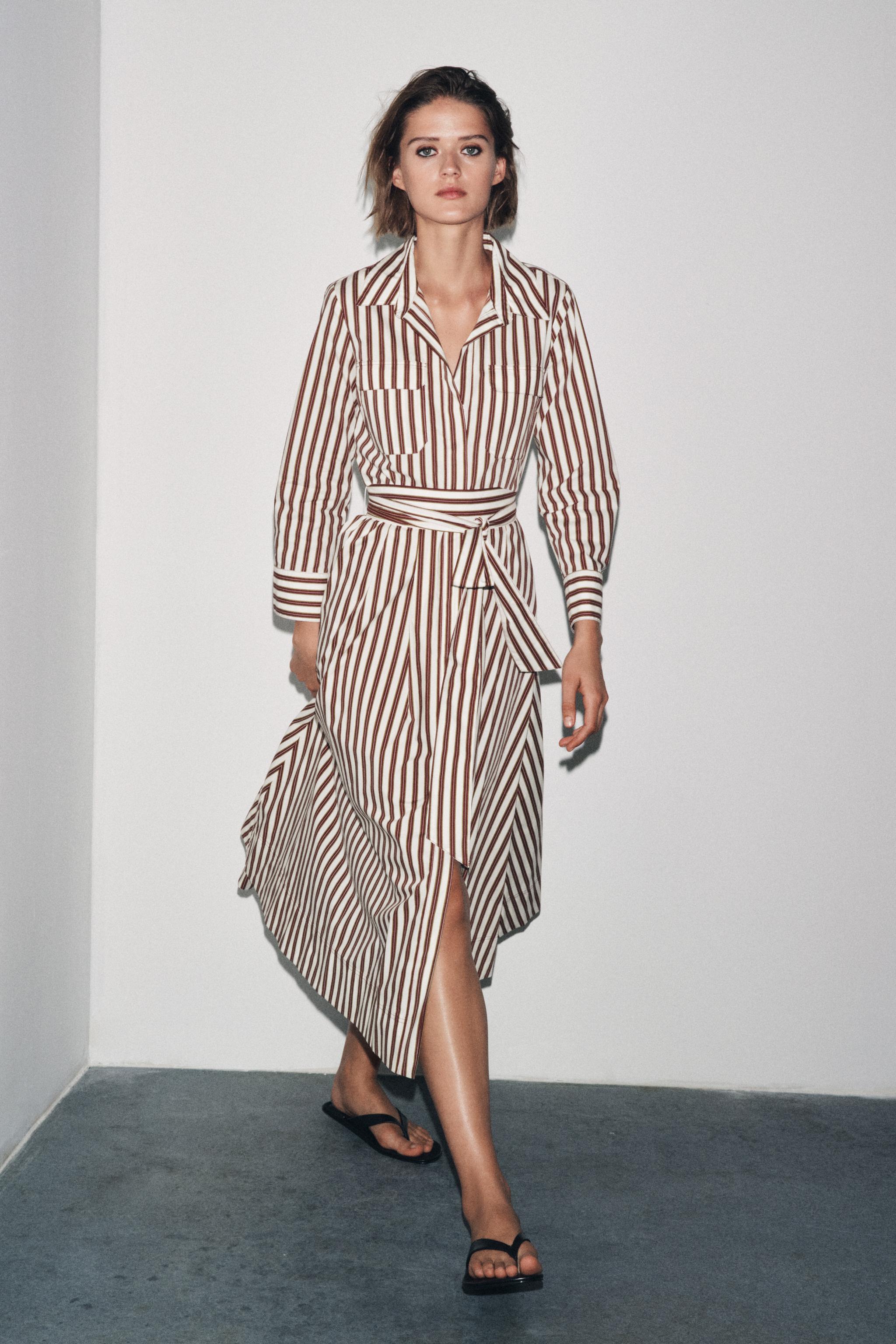 ZW COLLECTION STRIPED SHIRT DRESS