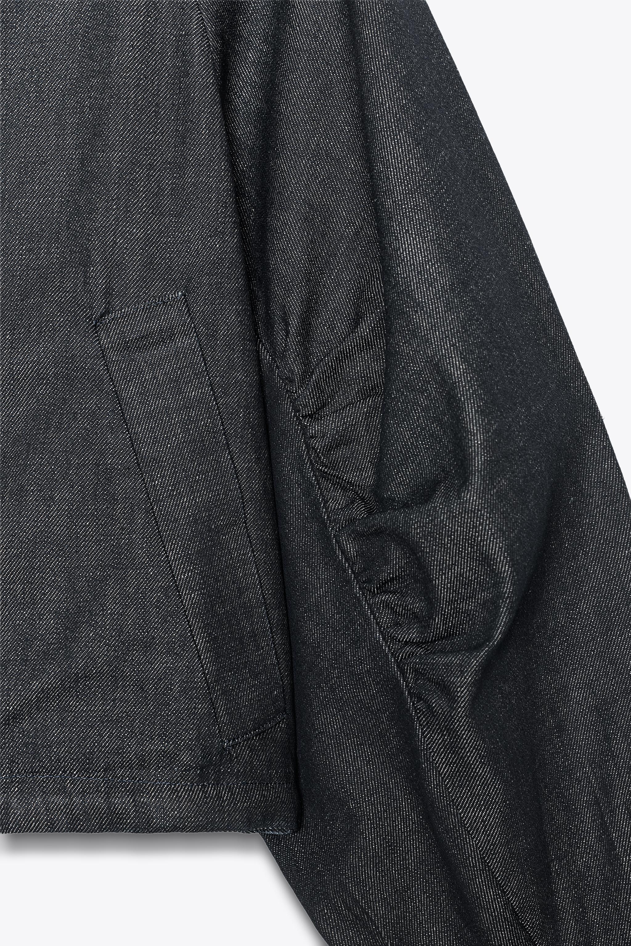 ZW COLLECTION DENIM PUFFER BOMBER JACKET