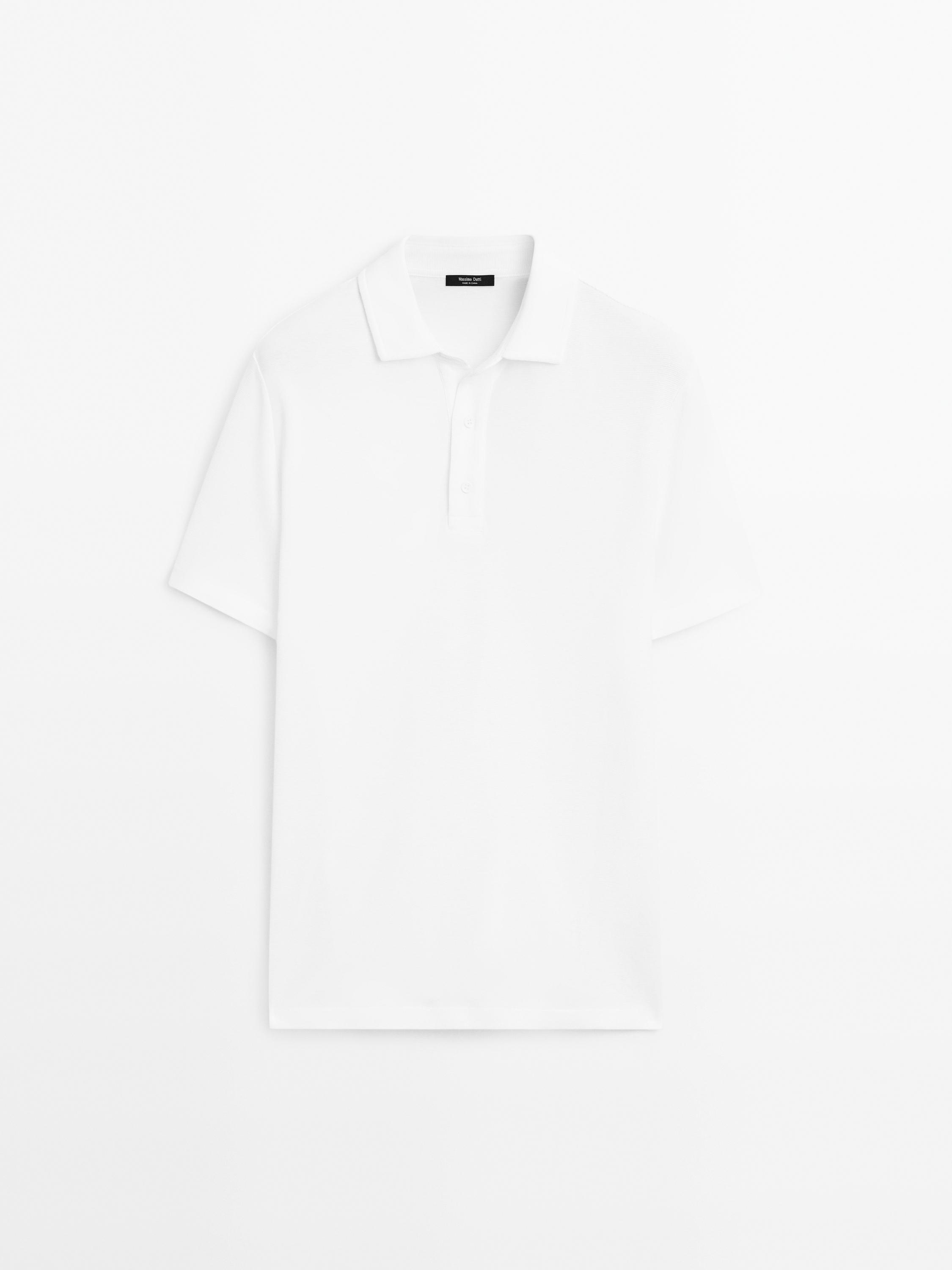 Textured short sleeve polo shirt