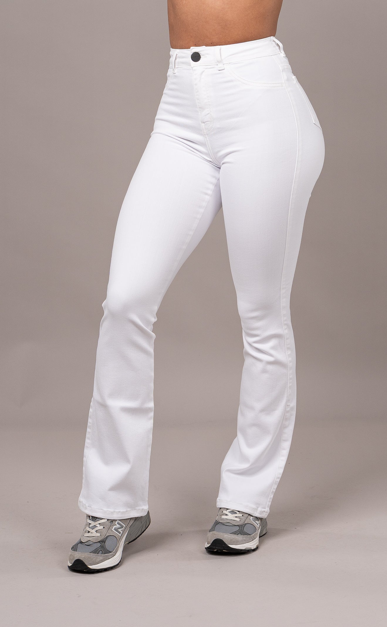 Womens Pastel Flared Fitjeans - White