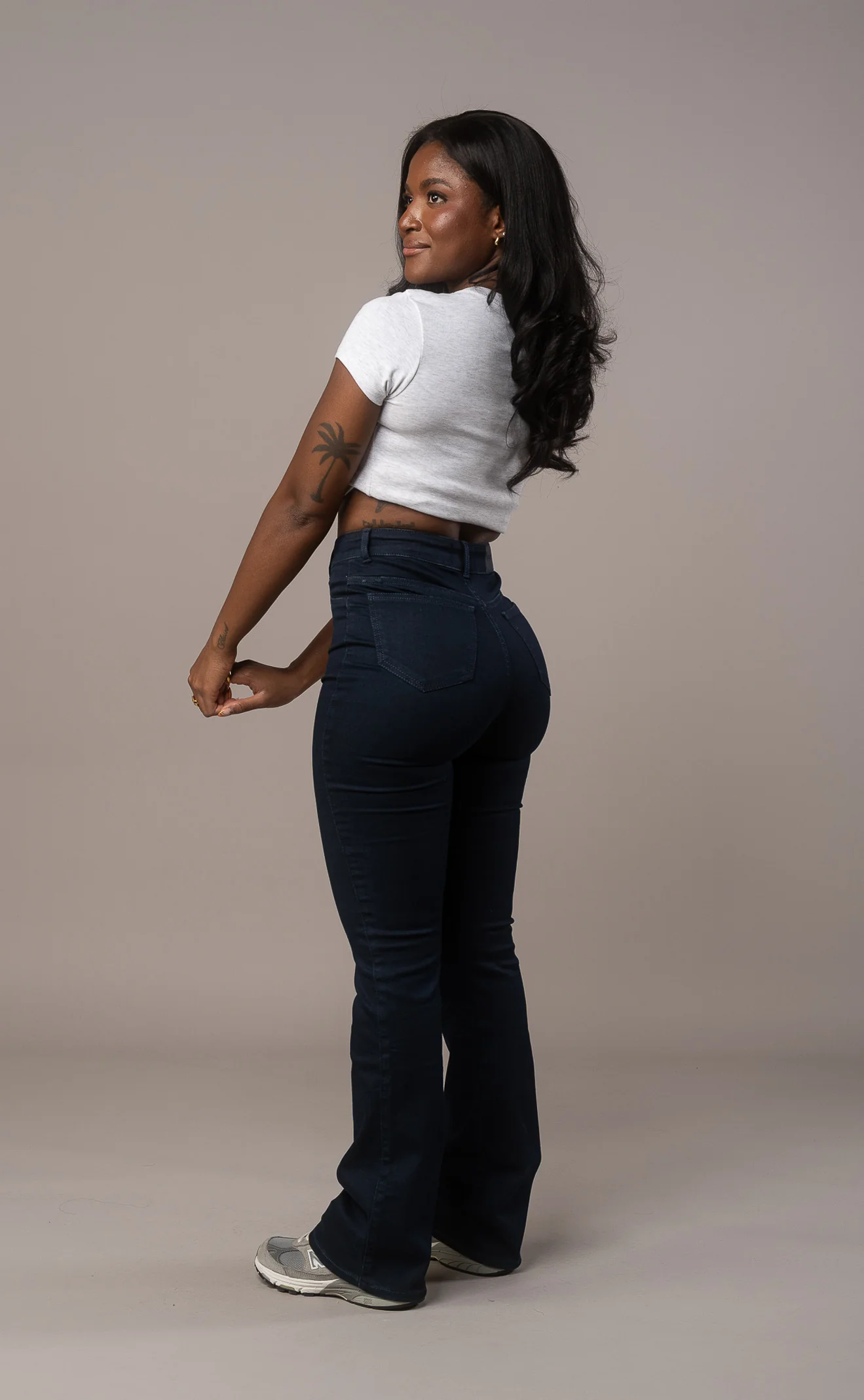 Womens Flared Fitjeans - Midnight Blue