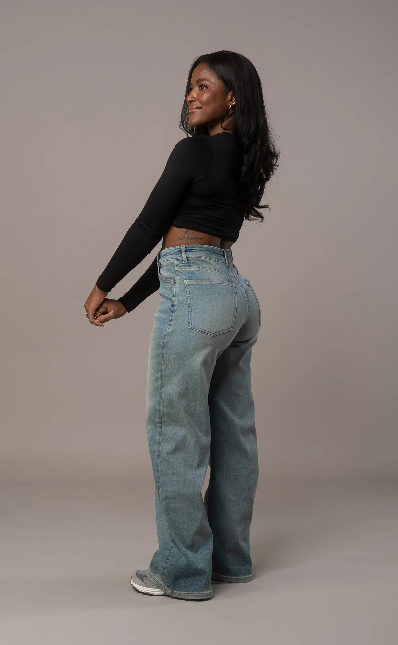 Womens Baggy Fitjeans - Distorted Blue