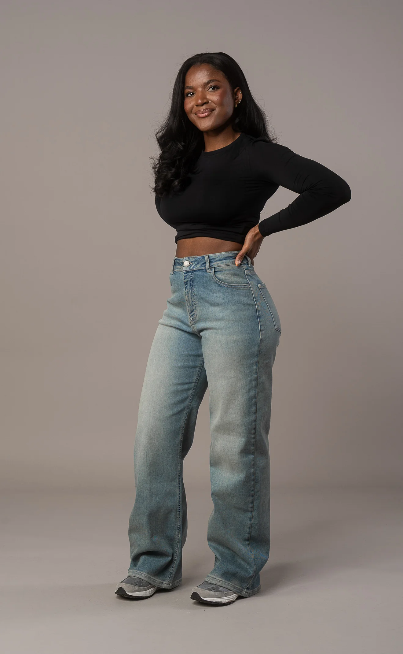 Womens Baggy Fitjeans - Distorted Blue