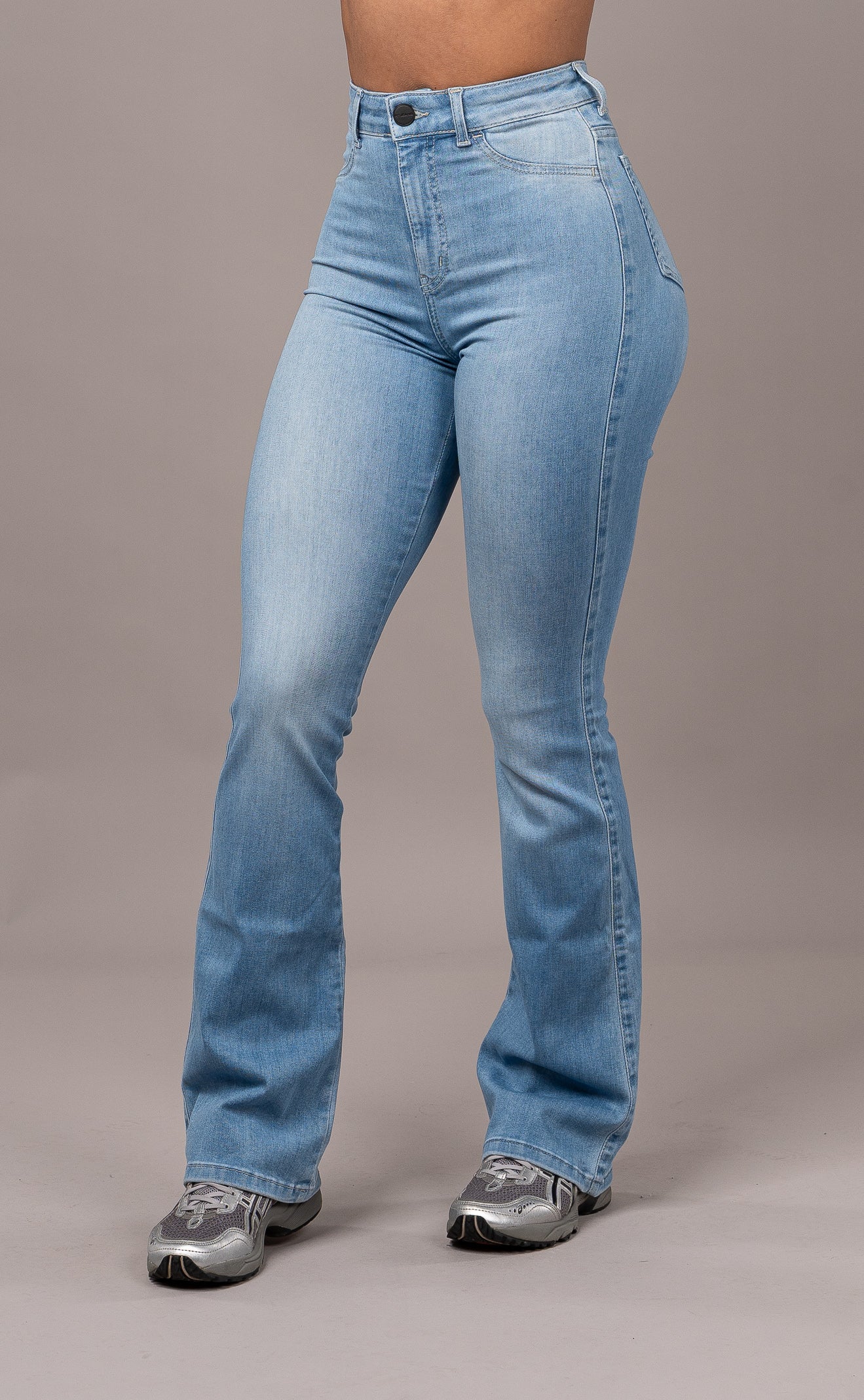 Womens Flared Fitjeans - Arctic Light Blue