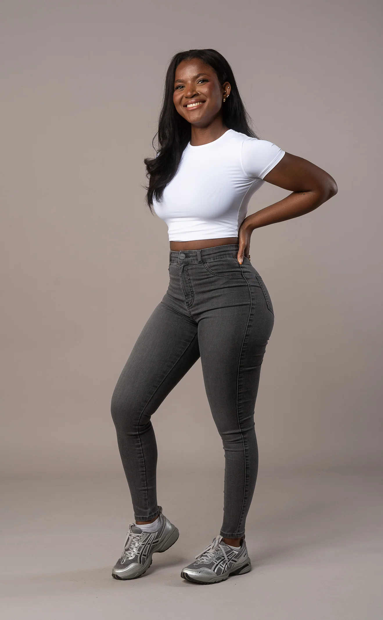 Womens Contour Fitjeans - Grey