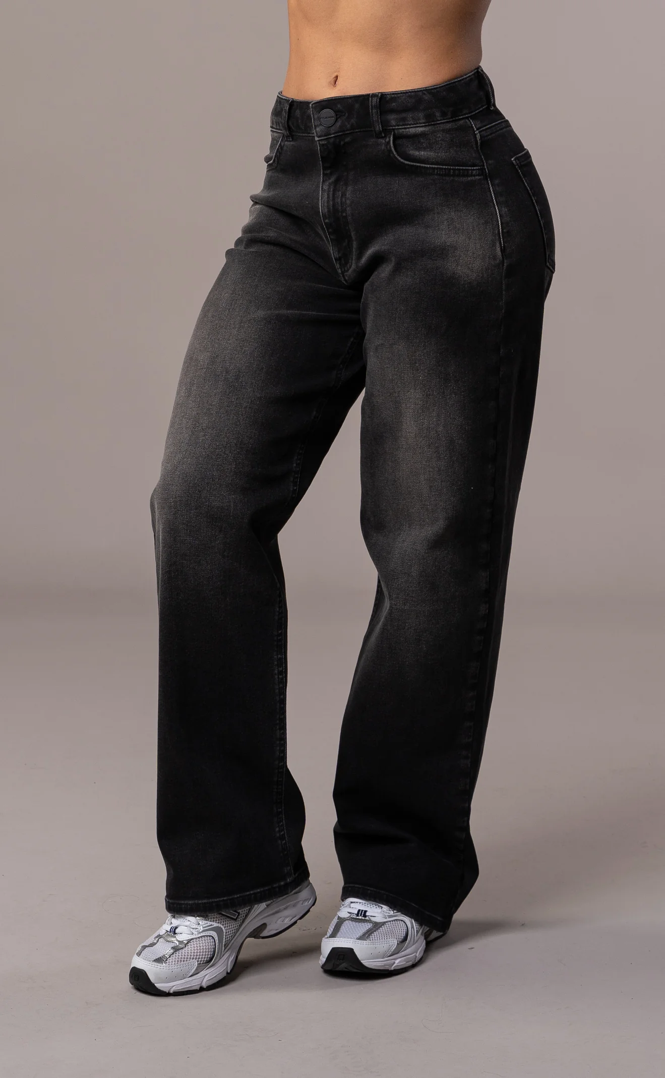 Womens Baggy Fitjeans - Worn Black