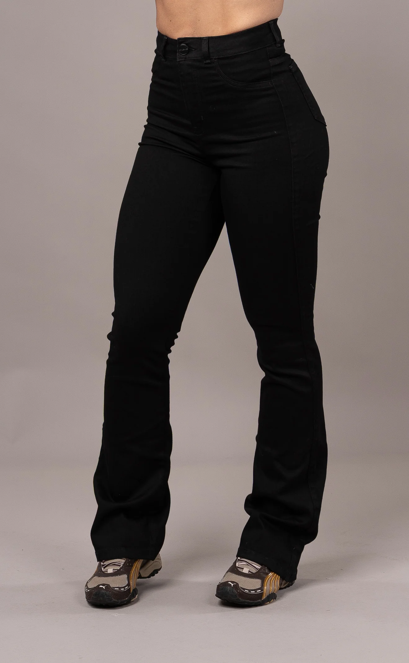 Womens Flared Fitjeans - Black