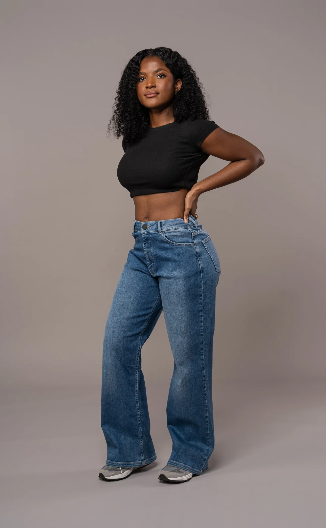 Womens Baggy Fitjeans - Stonewashed Blue