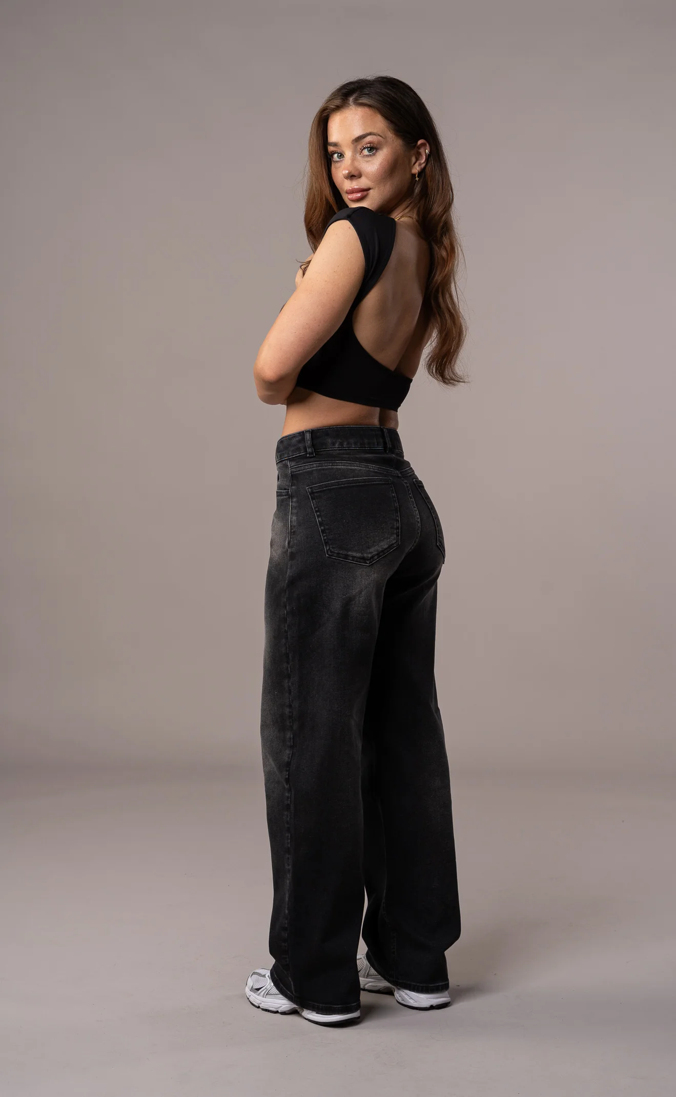 Womens Baggy Fitjeans - Worn Black