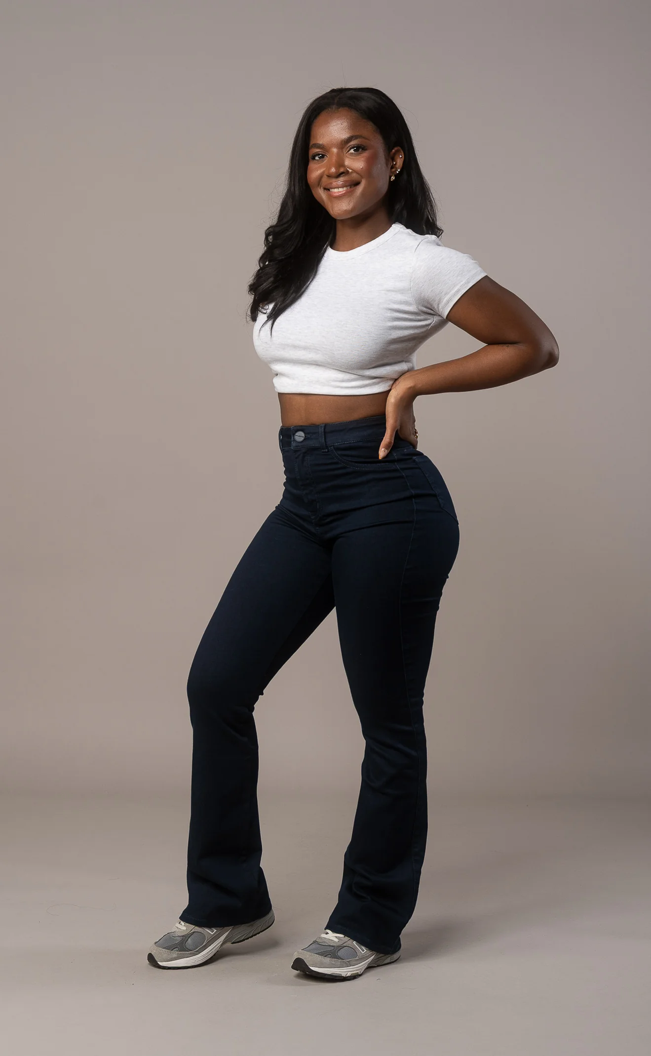 Womens Flared Fitjeans - Midnight Blue