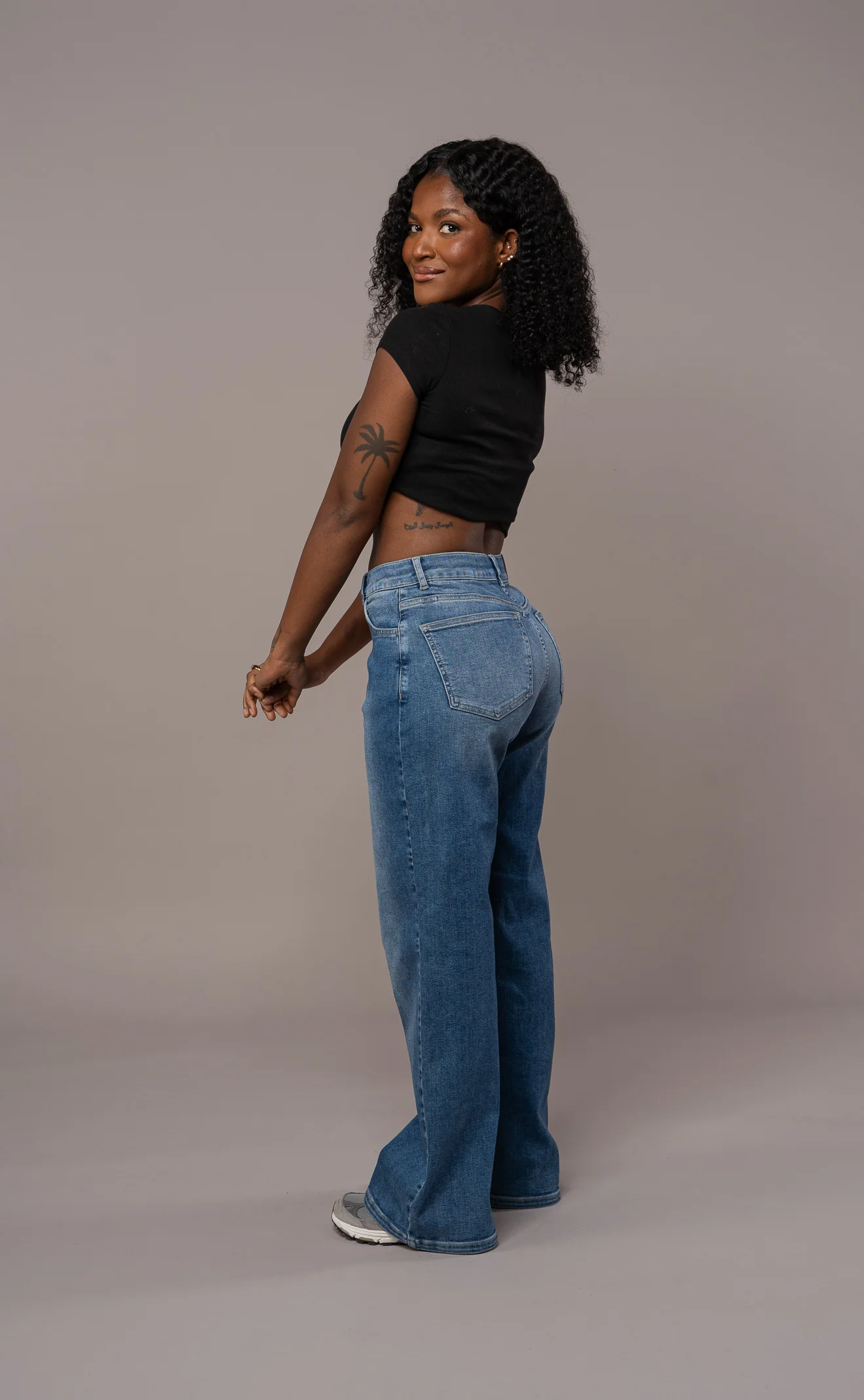 Womens Baggy Fitjeans - Stonewashed Blue