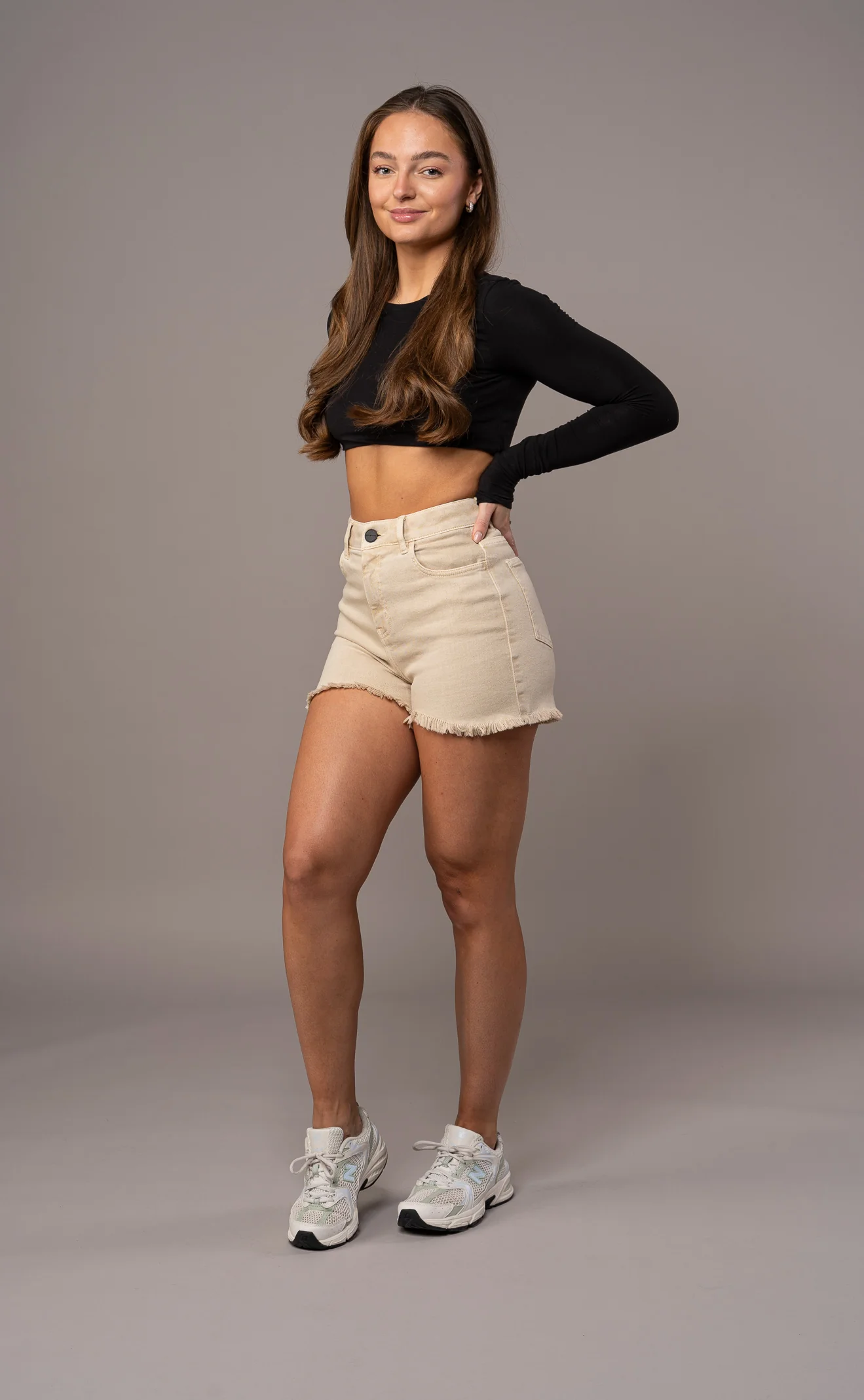 Womens Pastel Fitjeans Shorts - Sand