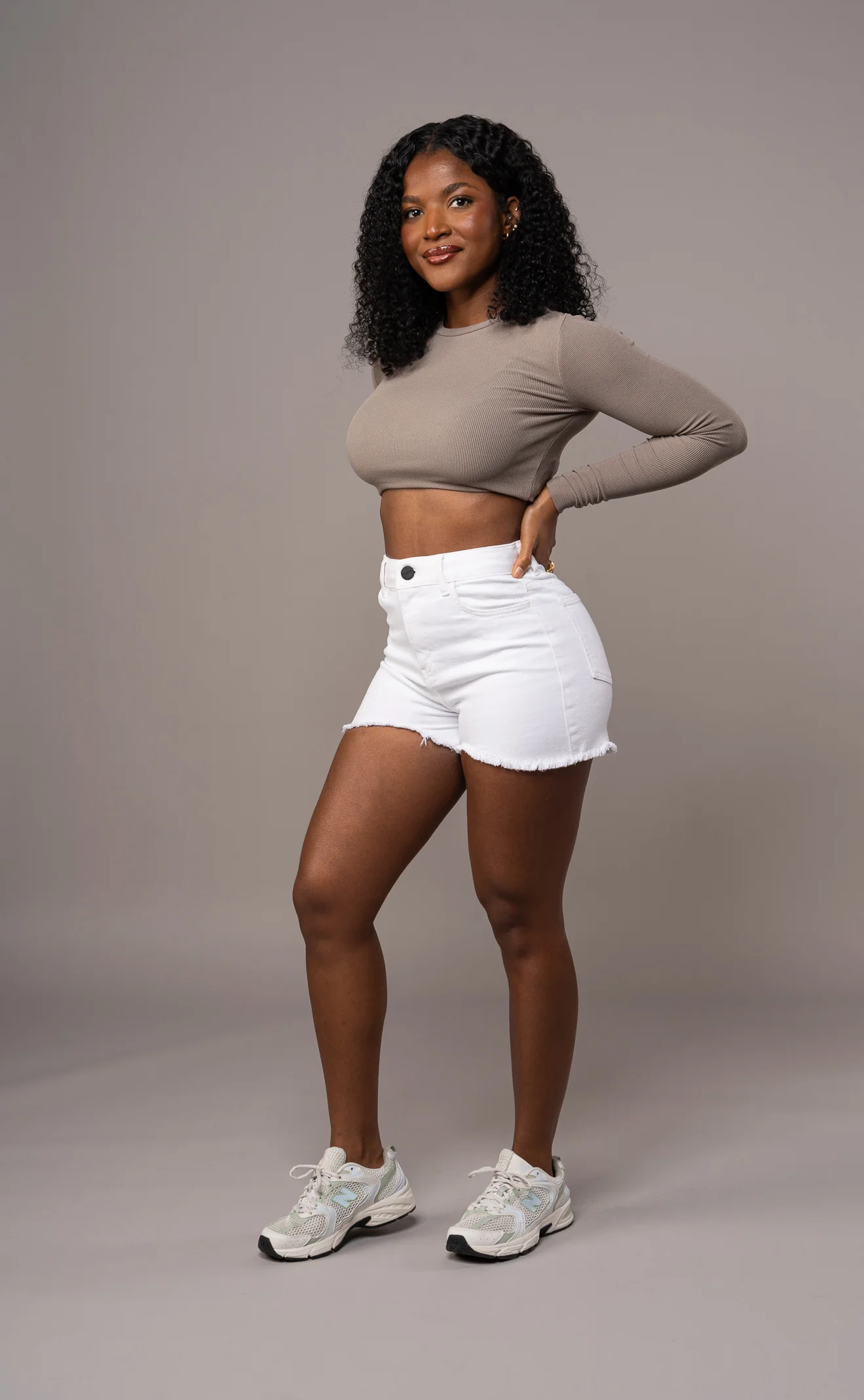 Womens Pastel Fitjeans Shorts - White