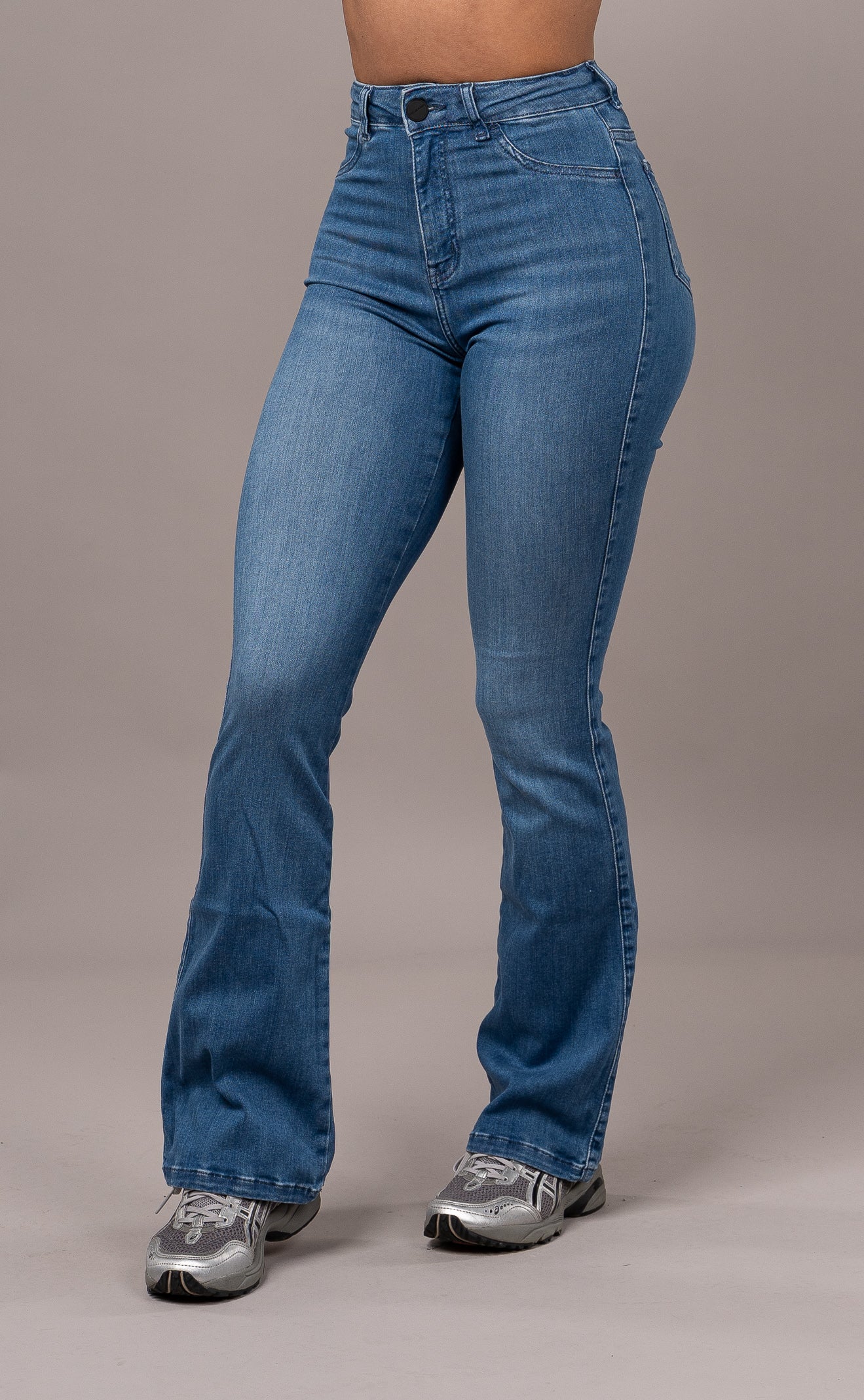 Womens Flared Fitjeans - Azure Blue