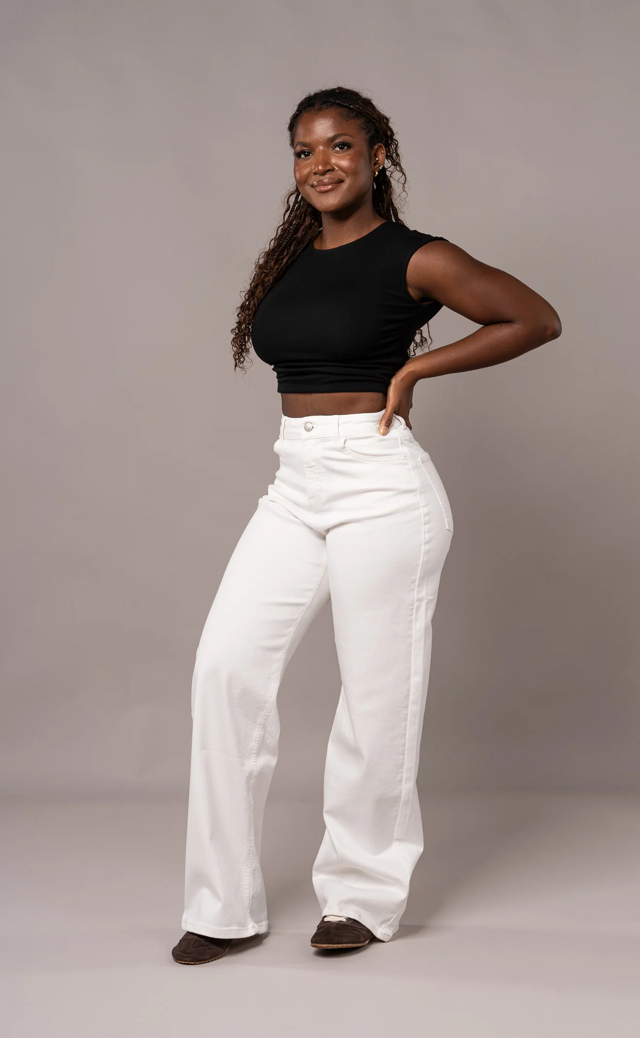 Womens Pastel Baggy Fitjeans - White