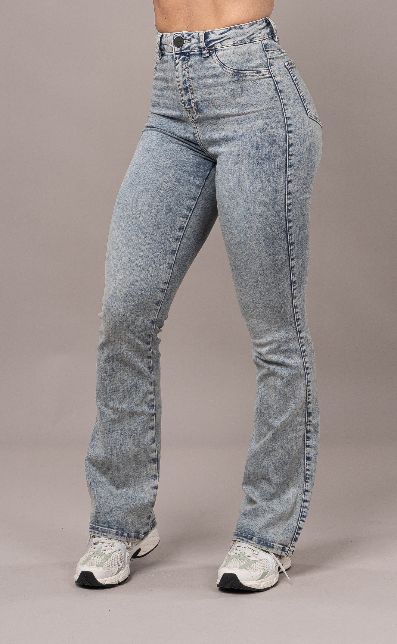 Womens Flared Fitjeans - 80s Blue
