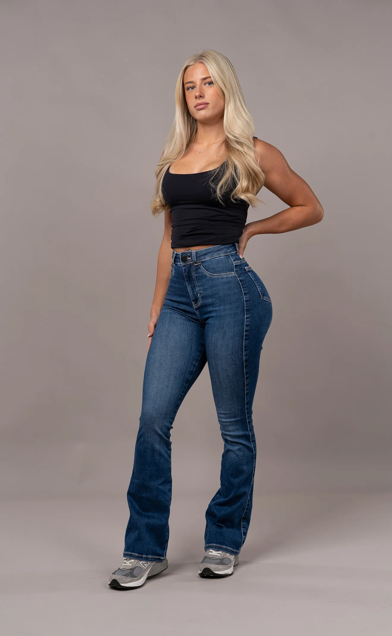 Womens Flared Fitjeans - Sapphire Blue