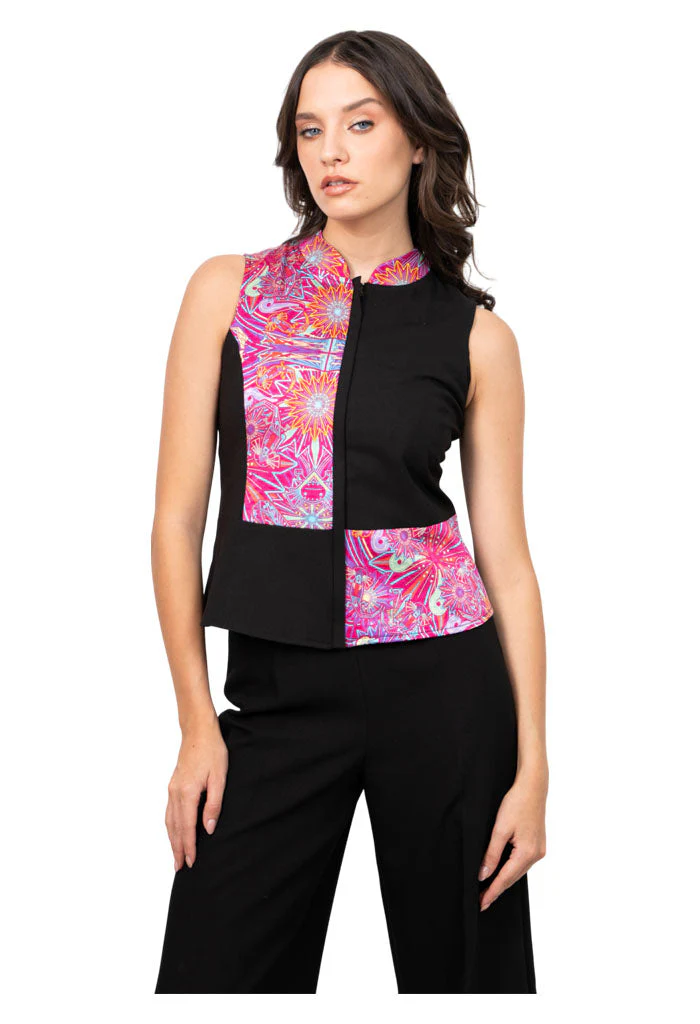 Chaleco Combinado Ajolotes Fucsia Jqd