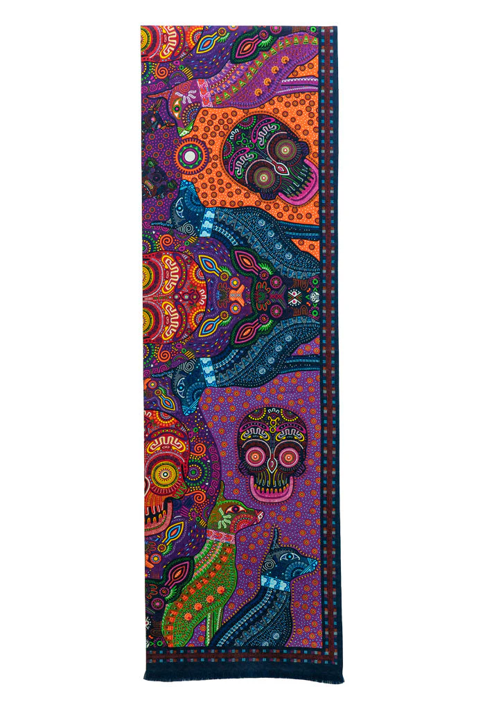 Bufanda Doble Vista Día de Muertos Mictlán