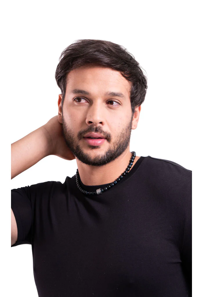 Collar Ojo de Tigre Azul Plata 925