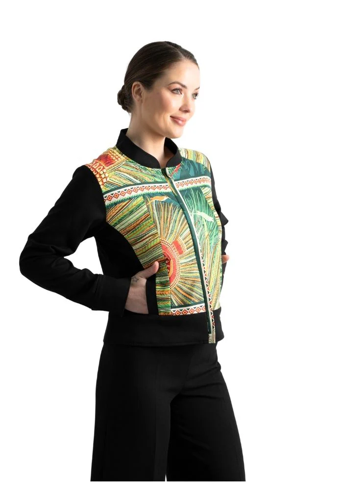 Bomber Okomej Arte Plumaria Verde