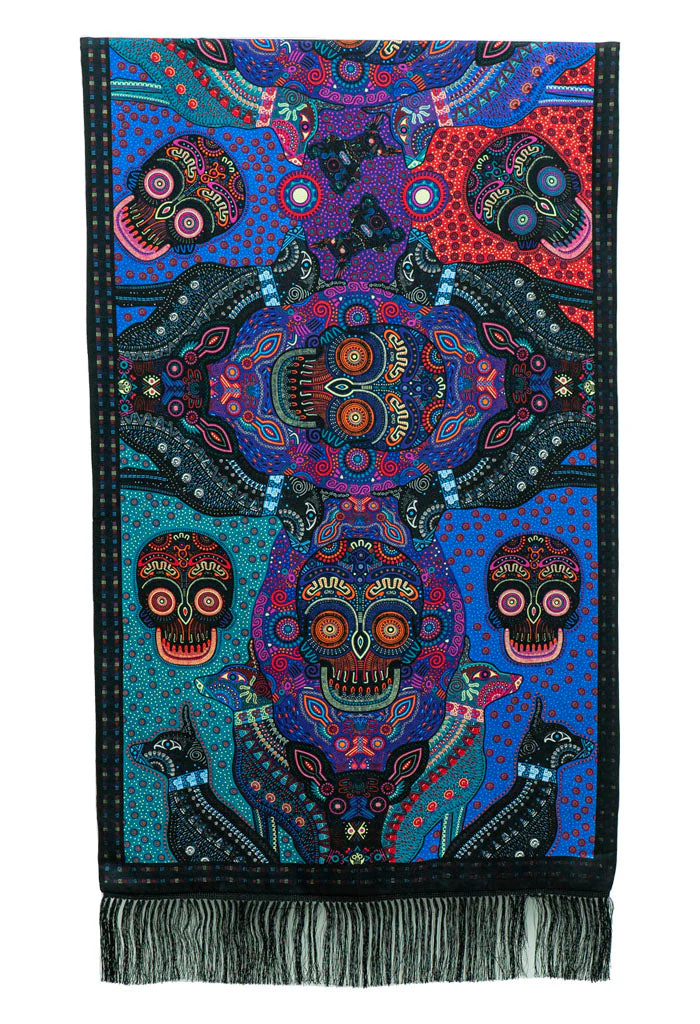 Chalina Con Terciopelo Día de Muertos Mictlán