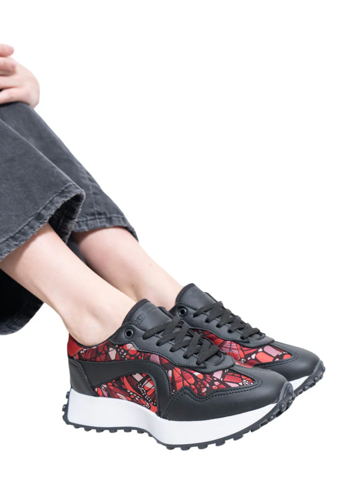 Tenis Uekpini  Mujer Vuelo Mariposa Rojo