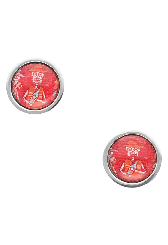 Mancuernillas Redondas Compadres Hasta La Muerte Rojo