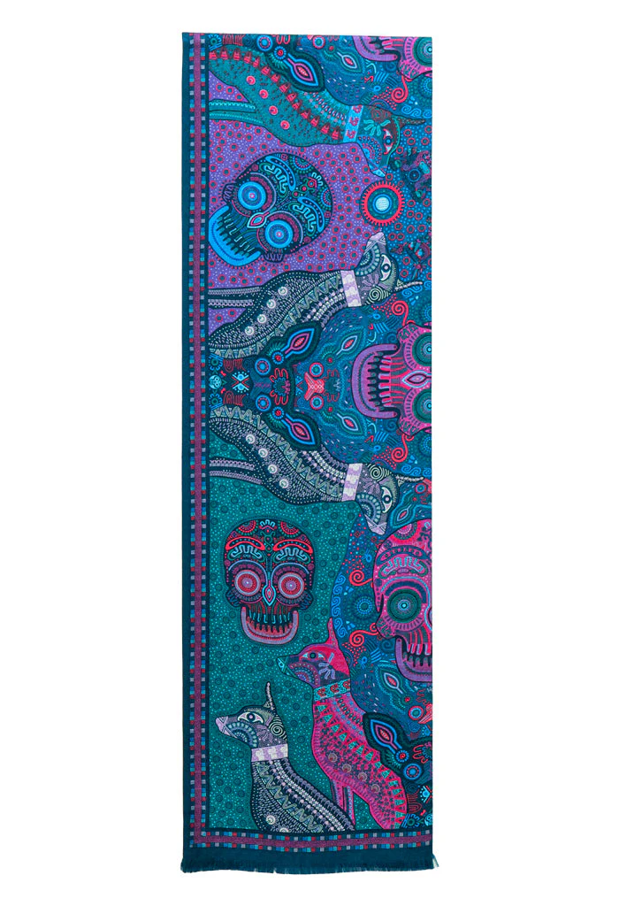 Bufanda Doble Vista Día de Muertos Mictlán